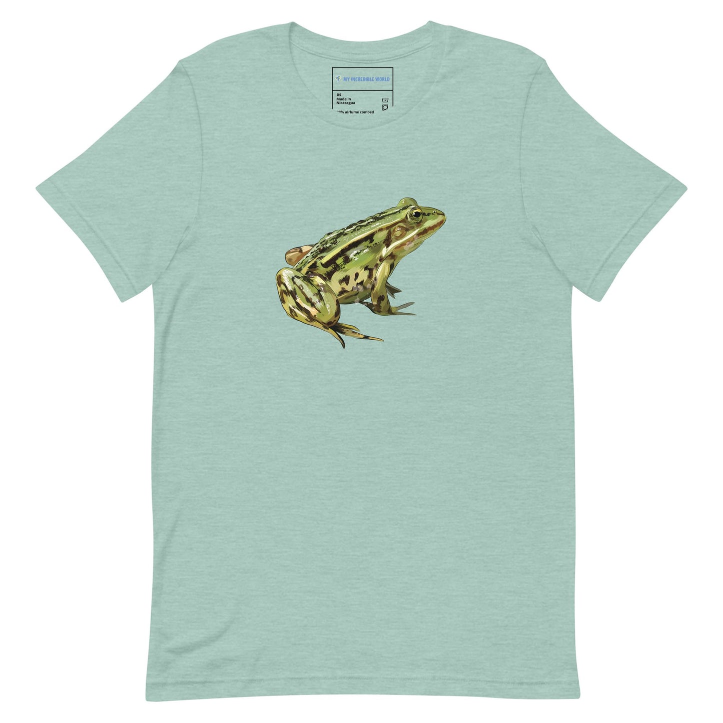 "Watercolor Frog" Frog T-Shirt (Adult Unisex) Heather Prism Dusty Blue / XS