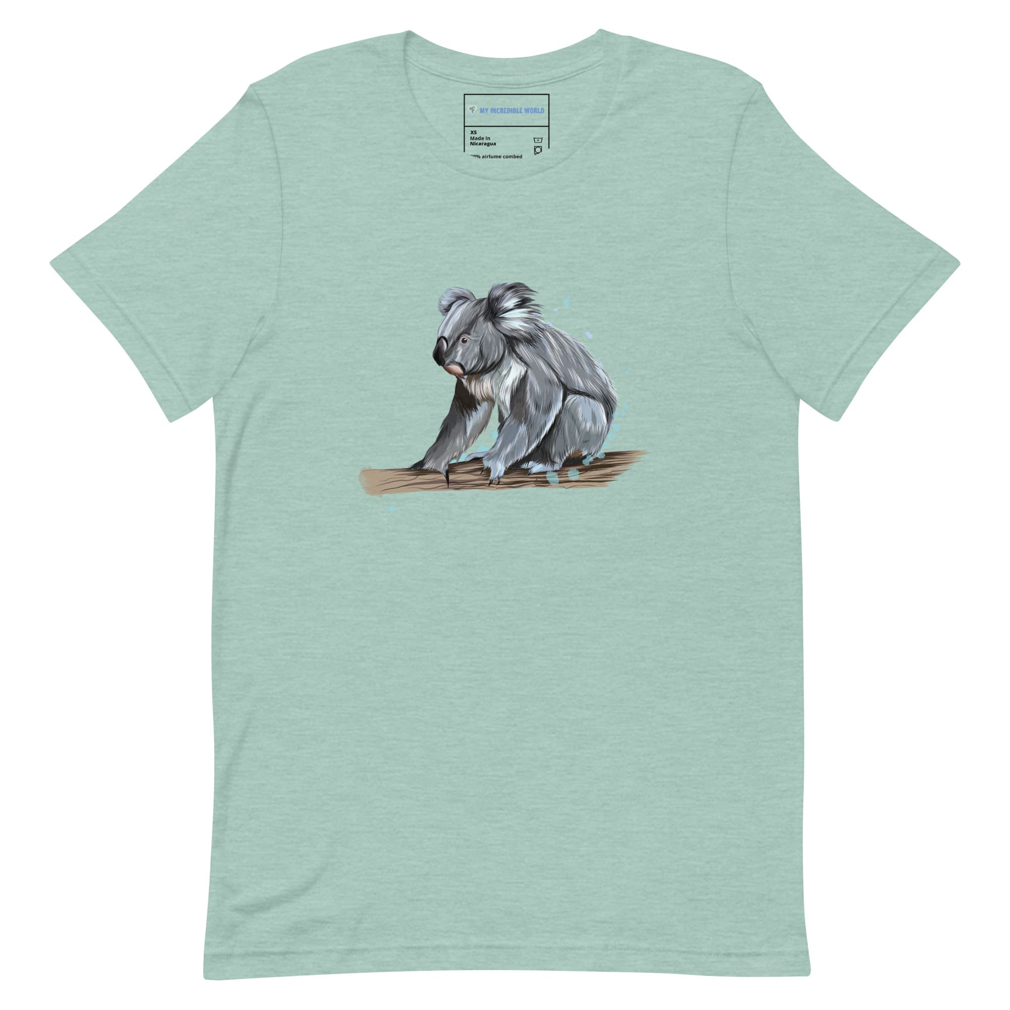 "Watercolor Koala" Koala T-Shirt (Adult Unisex) Heather Prism Dusty Blue / XS