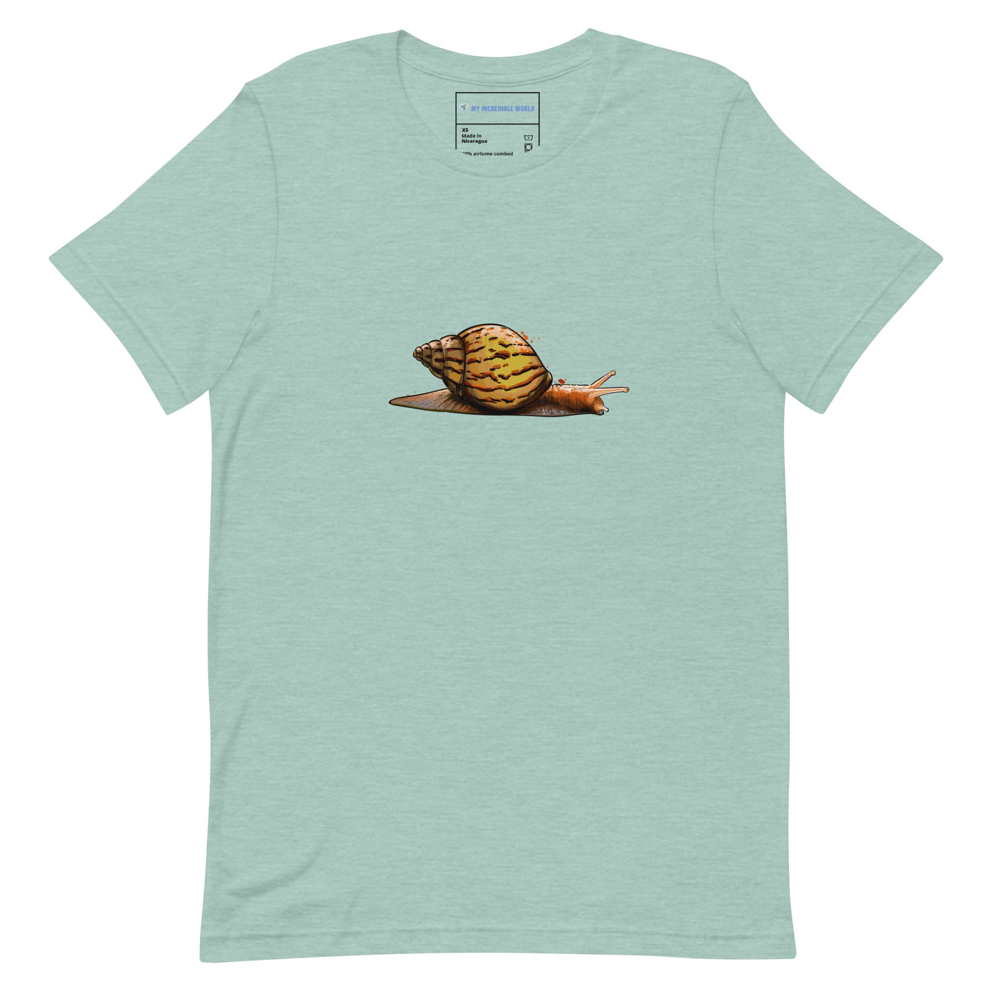 "Watercolor Snail" Snail T-Shirt (Adult Unisex) Heather Prism Dusty Blue / XS