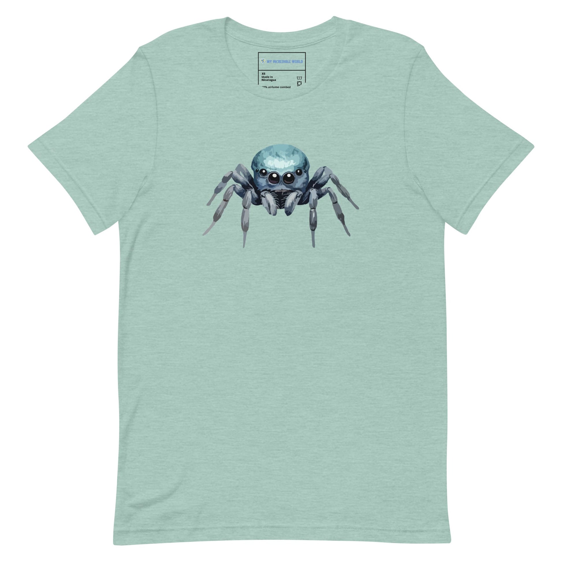 "Watercolor Spider" Cute Spider T-Shirt (Adult Unisex) Heather Prism Dusty Blue / XS