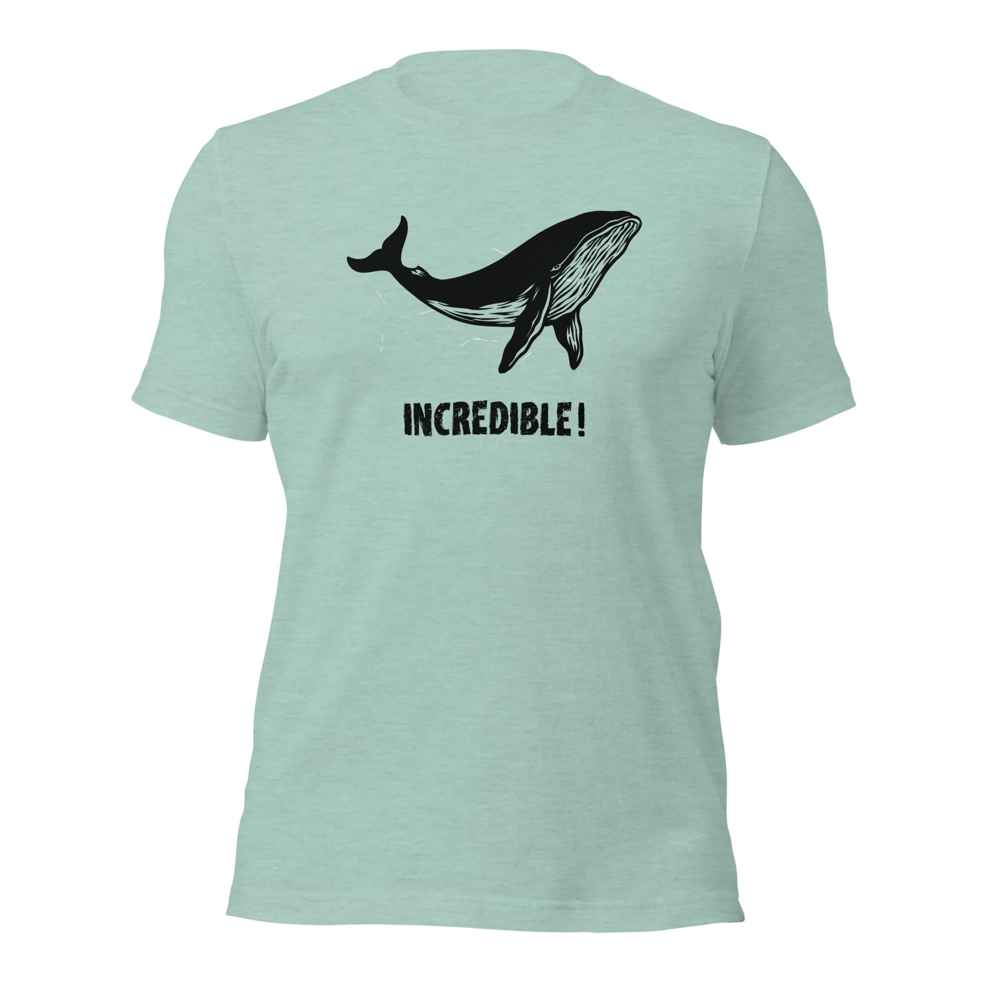 "Whales Are Incredible" Whale T-Shirt (Adult Men's/Unisex) Heather Prism Dusty Blue / XS