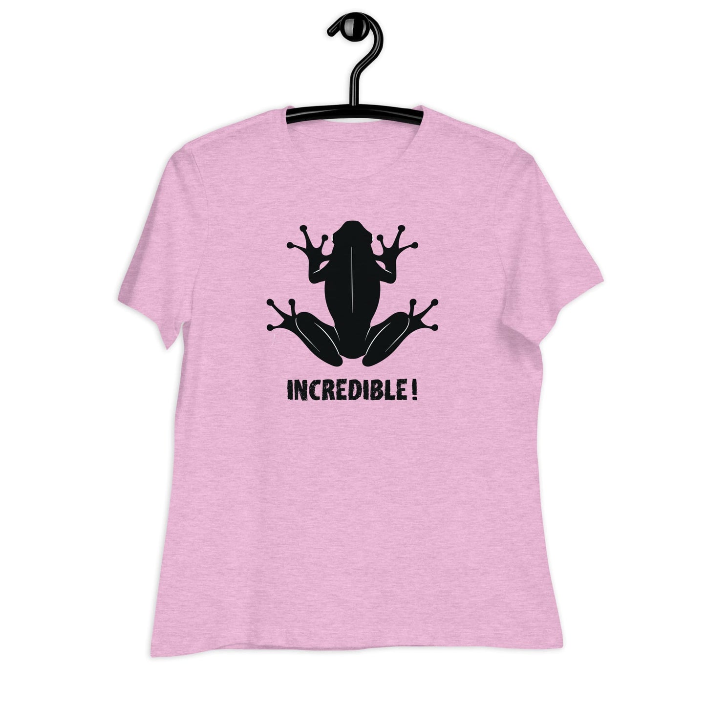 "Frogs Are Incredible" Frog T-Shirt for Women (Black Print) Heather Prism Lilac / S