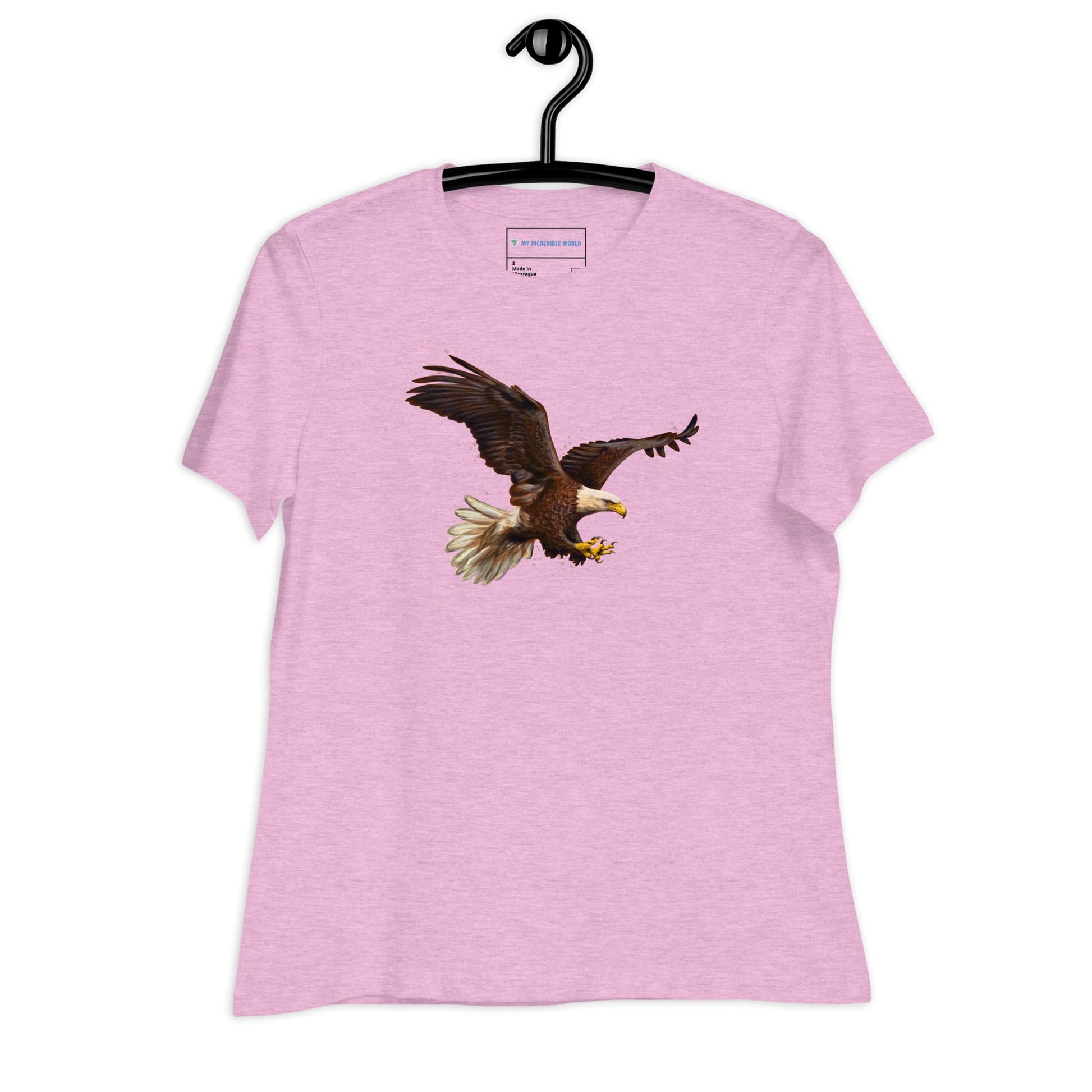 "Watercolor Bald Eagle" Women's Bald Eagle T-Shirt Heather Prism Lilac / S