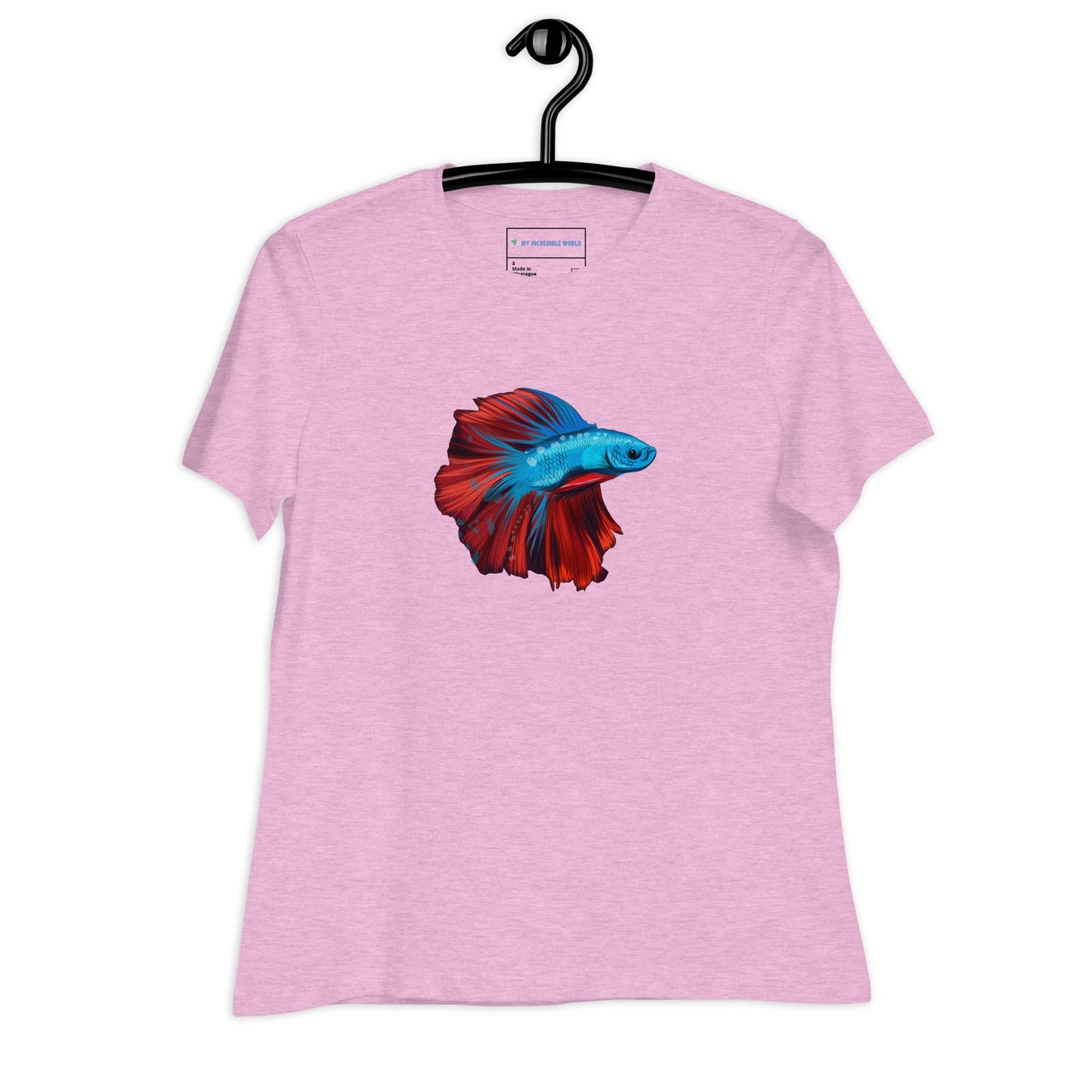 "Watercolor Betta" Women's Betta Fish T-Shirt Heather Prism Lilac / S