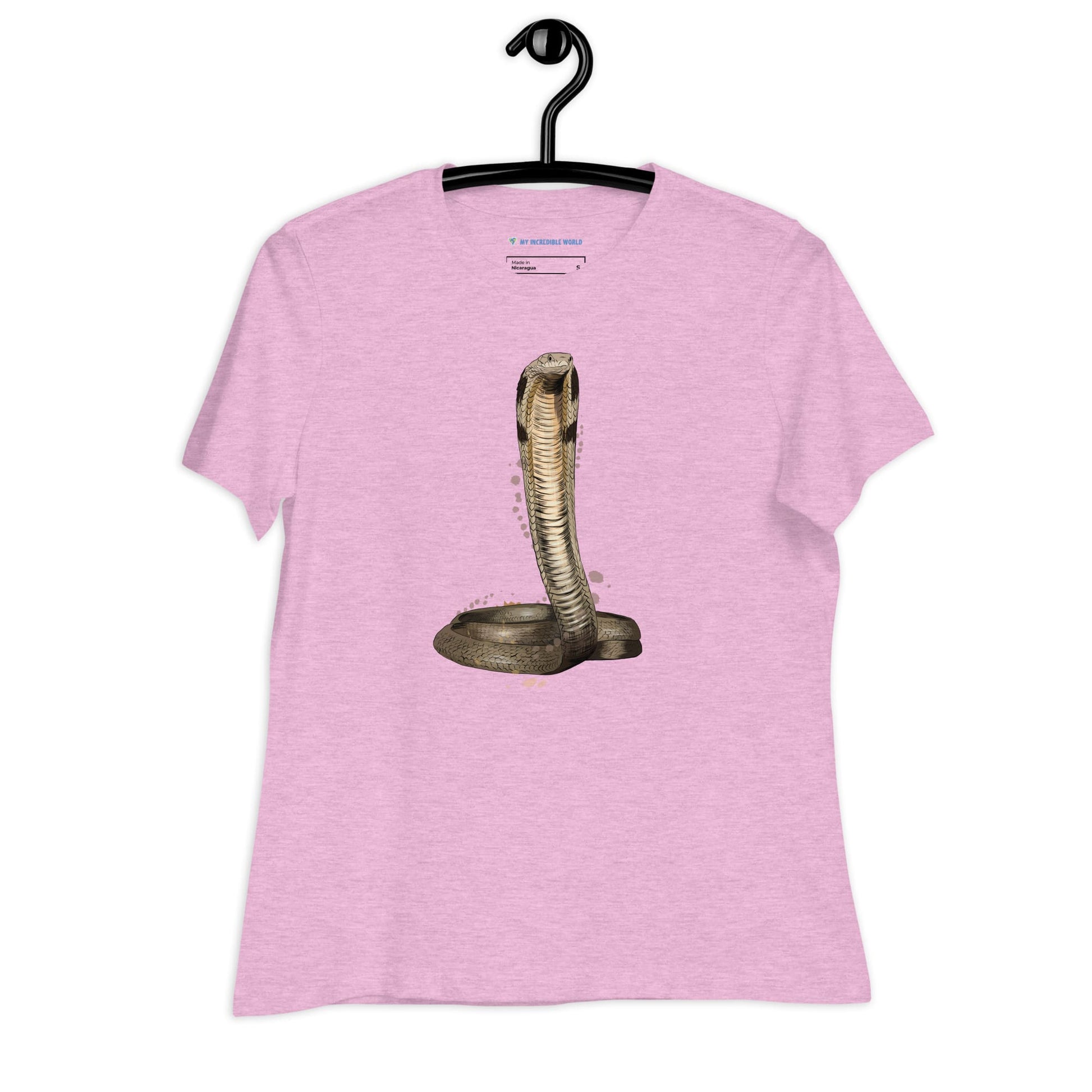 "Watercolor Cobra" Women's Cobra T-Shirt (Snake) Heather Prism Lilac / S