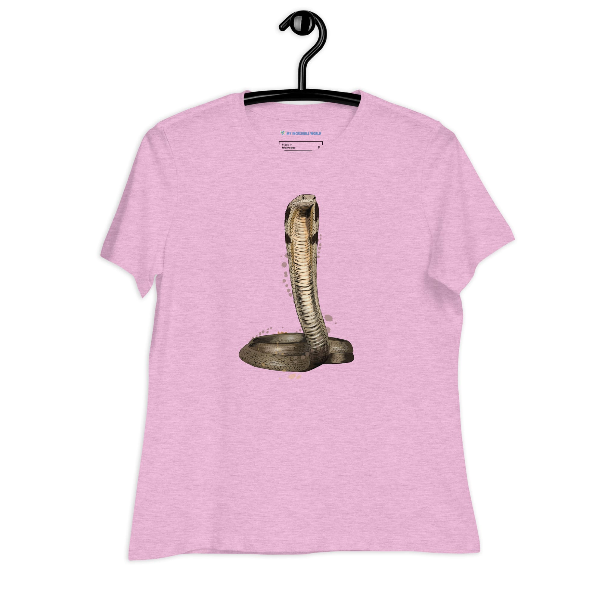 "Watercolor Cobra" Women's Cobra T-Shirt (Snake) Heather Prism Lilac / S