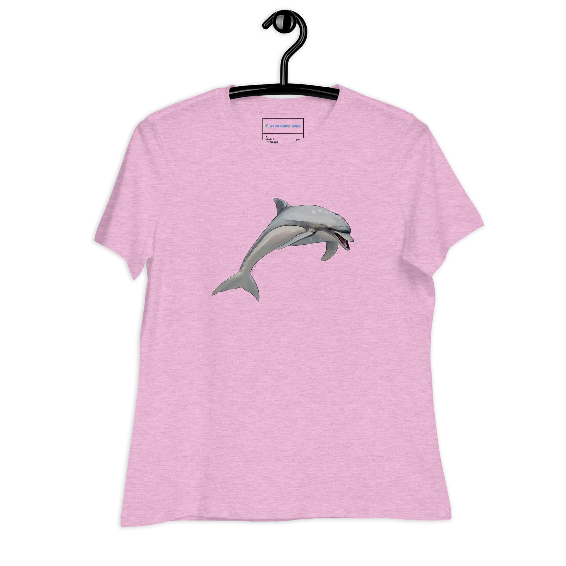 "Watercolor Dolphin" Women's Dolphin T-Shirt Heather Prism Lilac / S