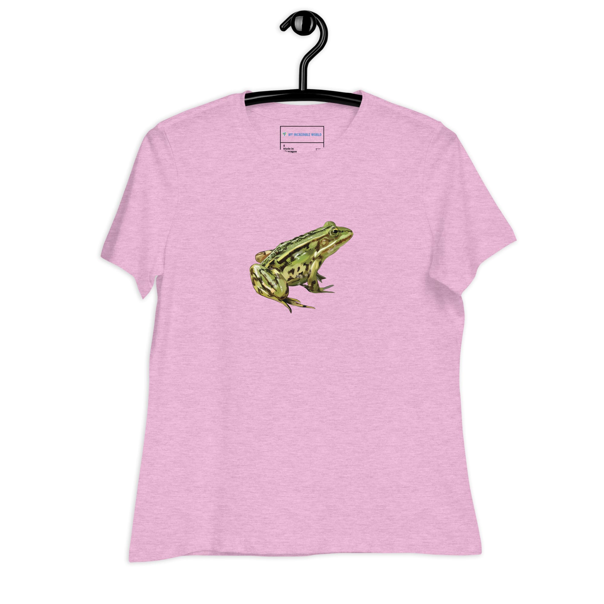 "Watercolor Frog" Women's Frog T-Shirt Heather Prism Lilac / S