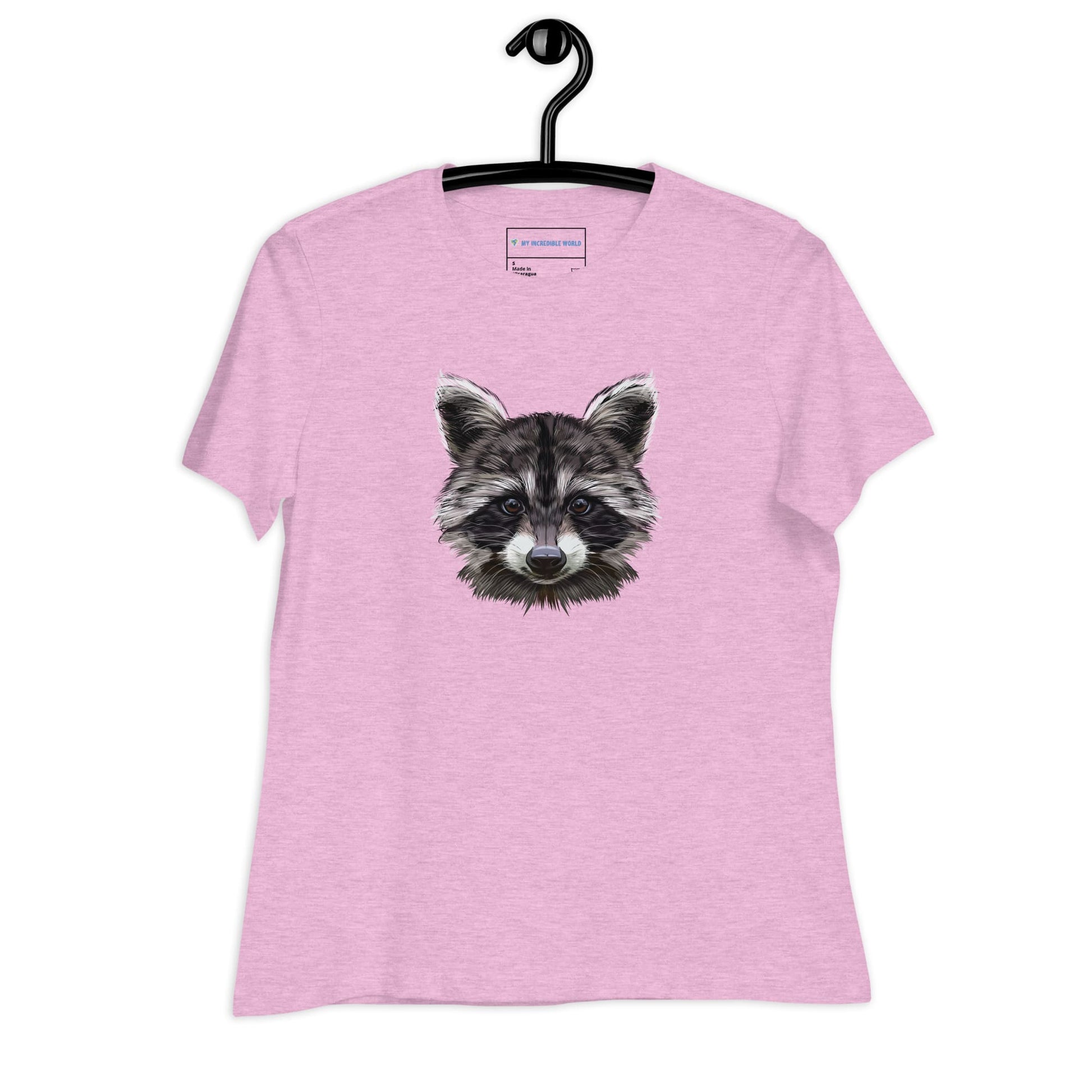 "Watercolor Raccoon" Women's Raccoon T-Shirt Heather Prism Lilac / S