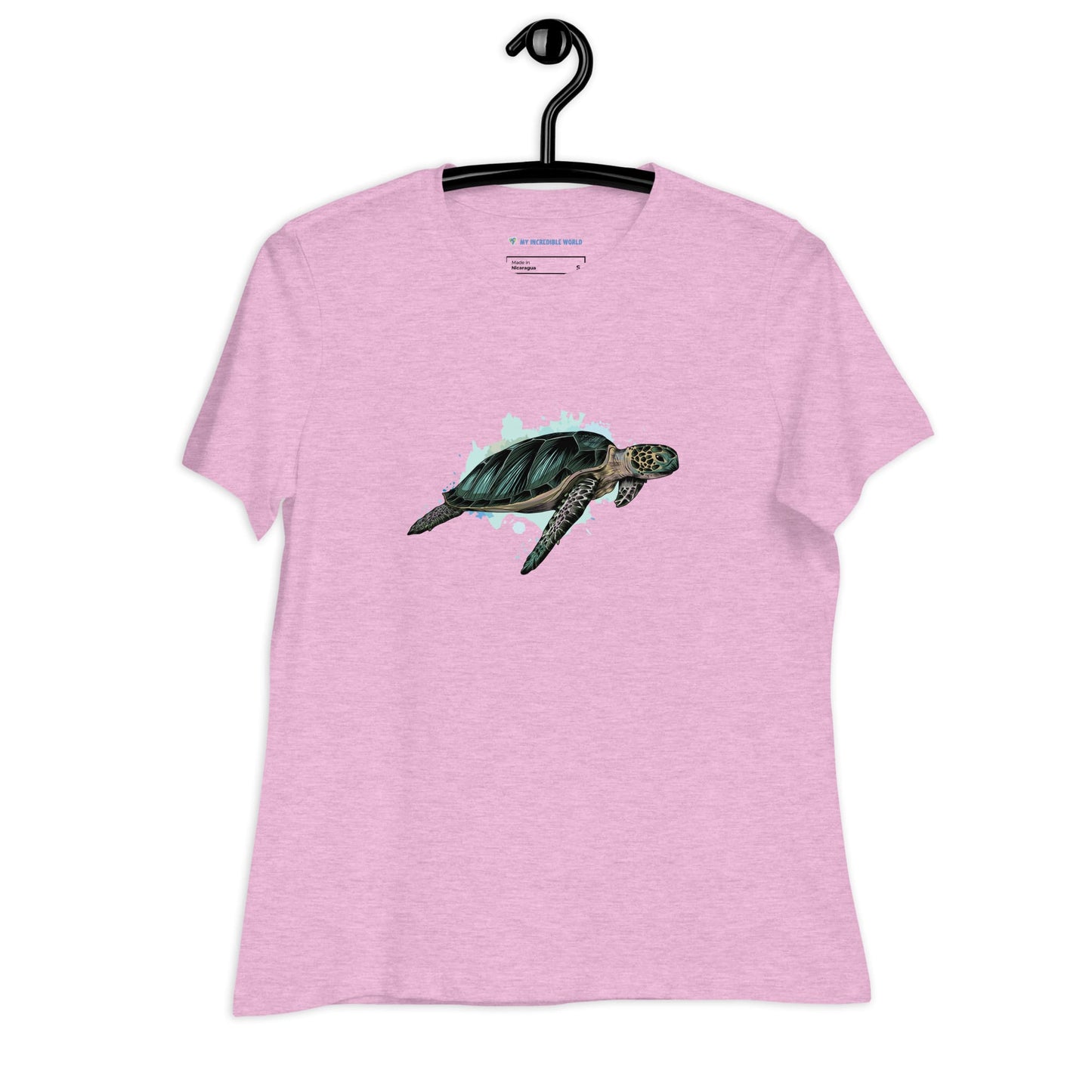 "Watercolor Sea Turtle" Women's Sea Turtle T-Shirt Heather Prism Lilac / S