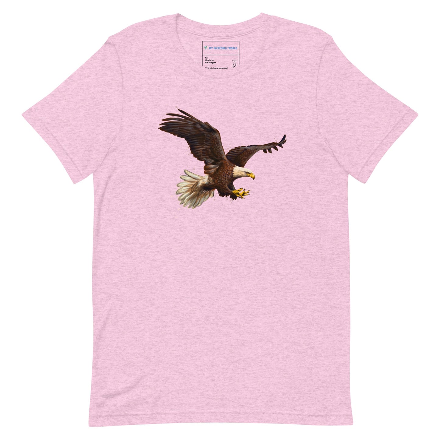 "Watercolor Bald Eagle" Bald Eagle T-Shirt (Adult Unisex) Heather Prism Lilac / XS