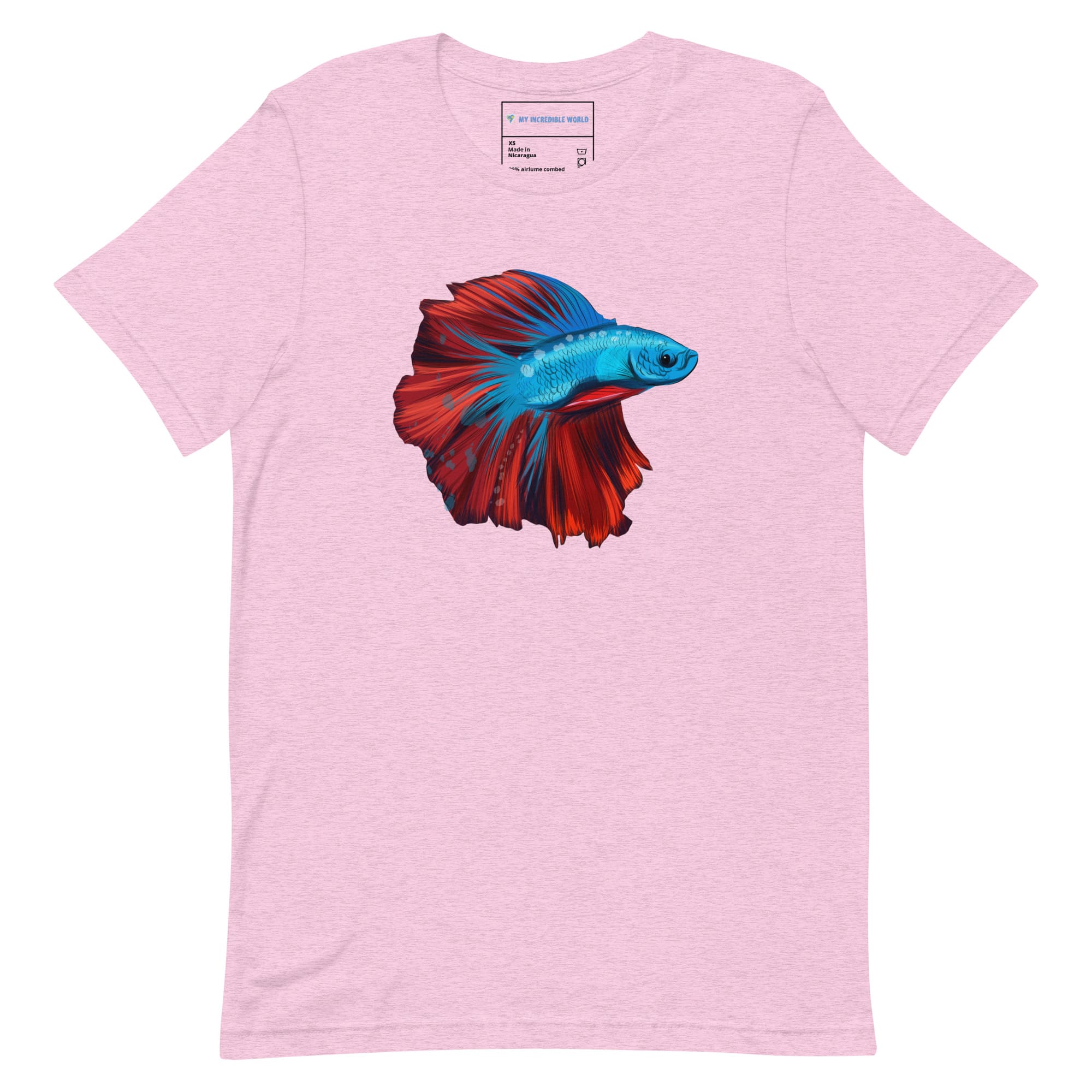 "Watercolor Betta" Betta Fish T-Shirt (Adult Unisex) Heather Prism Lilac / XS