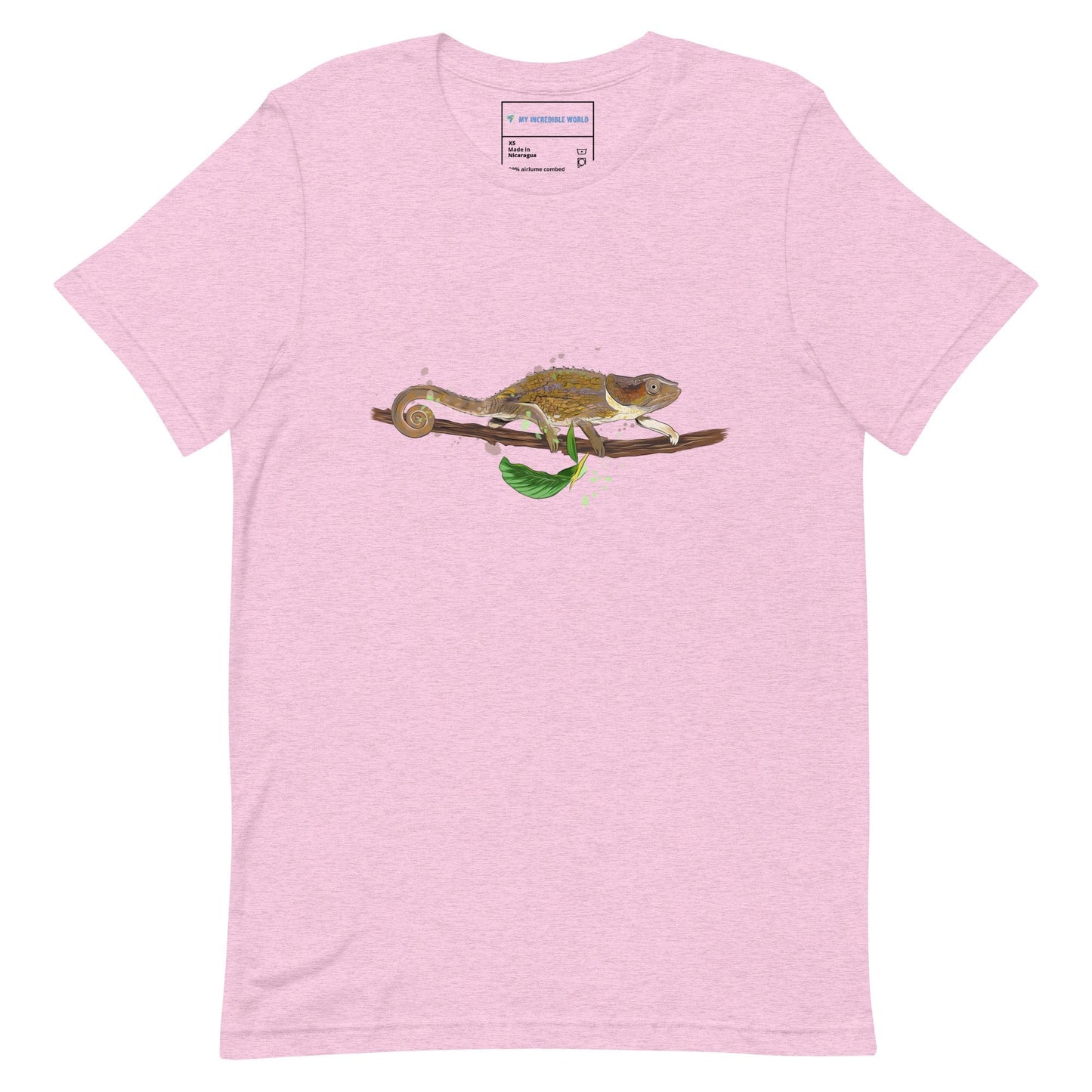 "Watercolor Chameleon" Chameleon T-Shirt (Adult Unisex) Heather Prism Lilac / XS