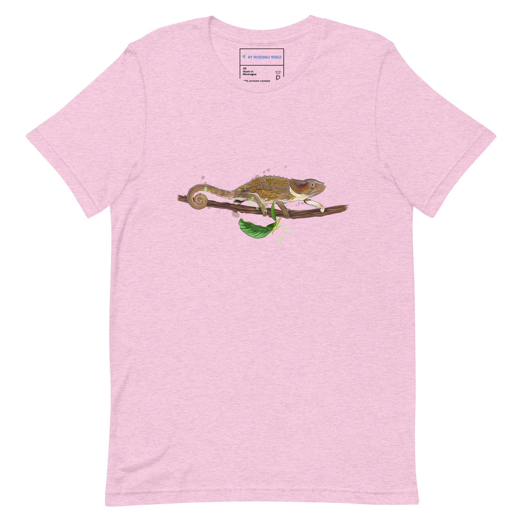 "Watercolor Chameleon" Chameleon T-Shirt (Adult Unisex) Heather Prism Lilac / XS