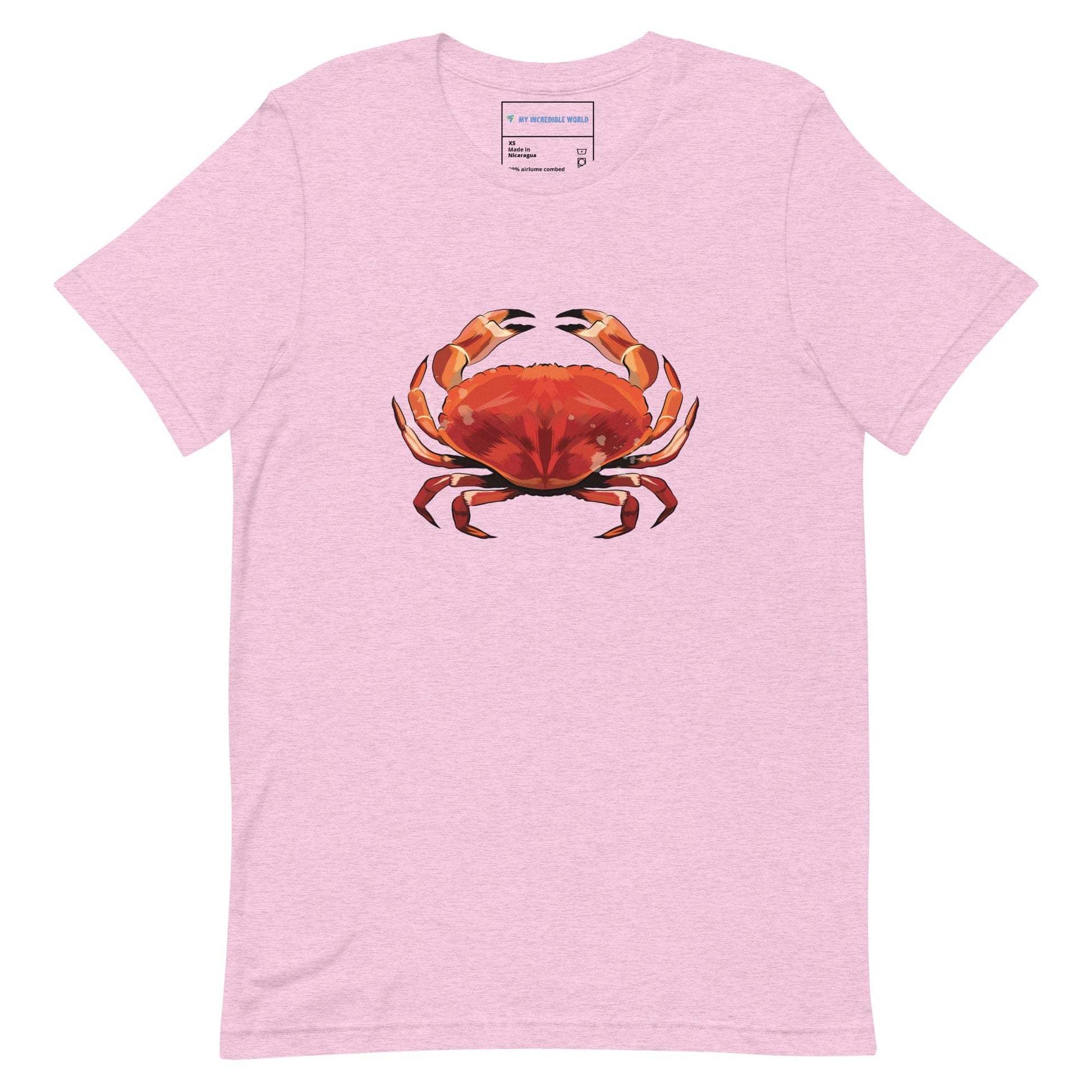 "Watercolor Crab" Crab T-Shirt (Adult Unisex) Heather Prism Lilac / XS