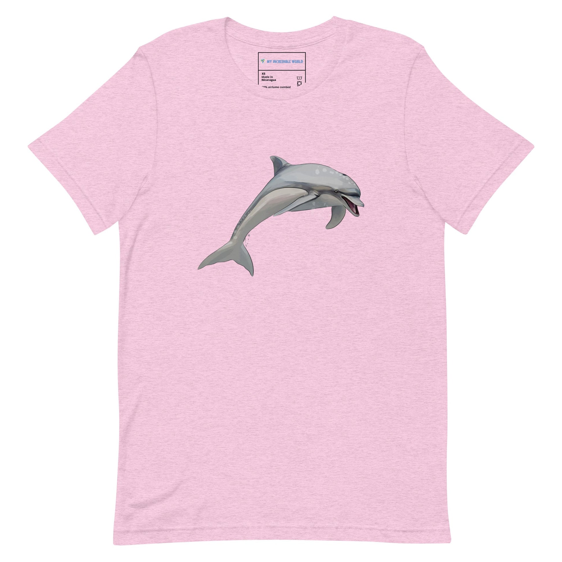 "Watercolor Dolphin" Dolphin T-Shirt (Adult Unisex) Heather Prism Lilac / XS