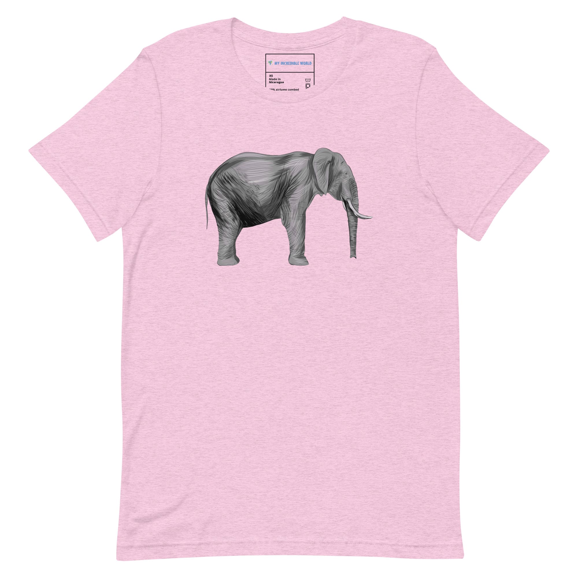 "Watercolor Elephant" Elephant T-Shirt (Adult Unisex) Heather Prism Lilac / XS