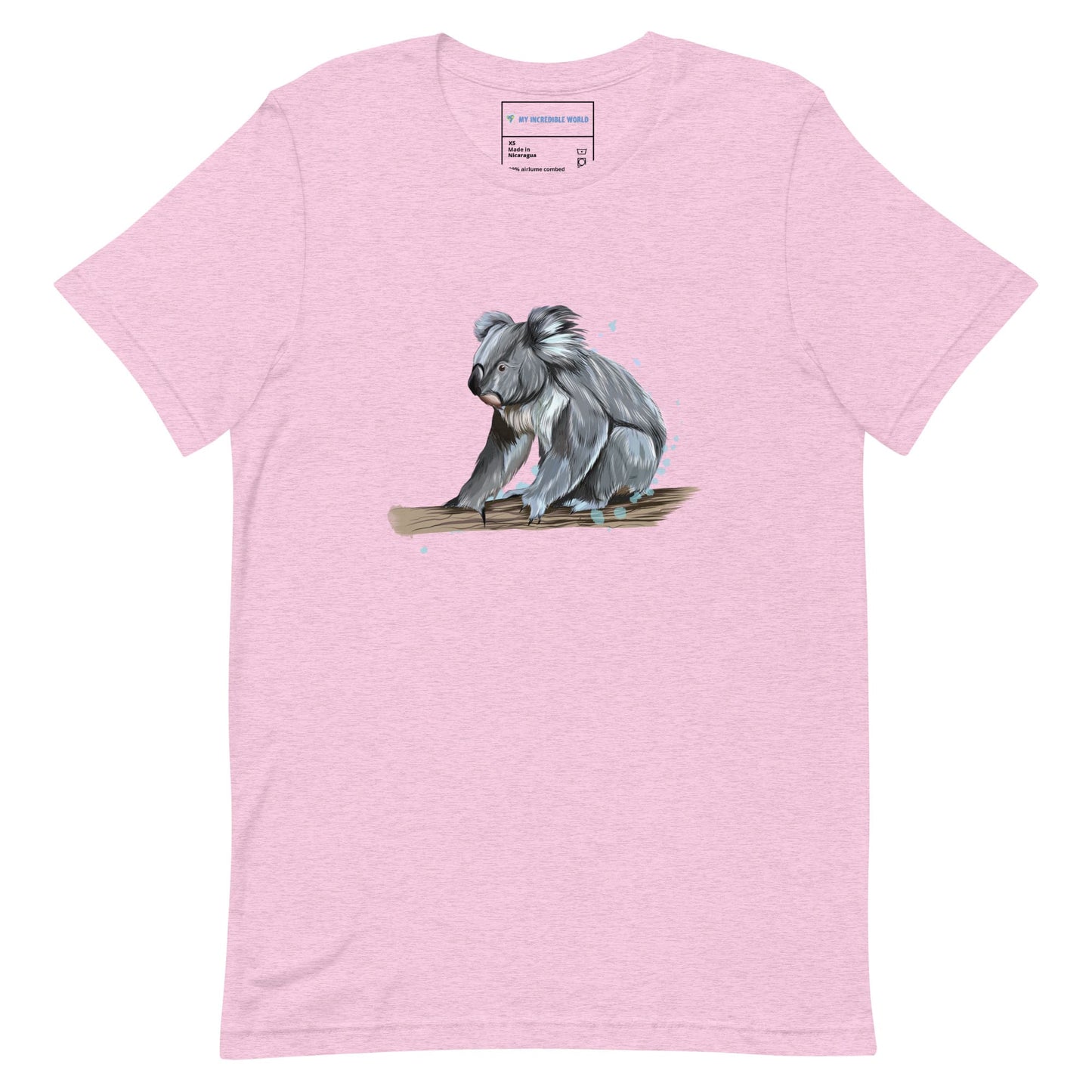 "Watercolor Koala" Koala T-Shirt (Adult Unisex) Heather Prism Lilac / XS