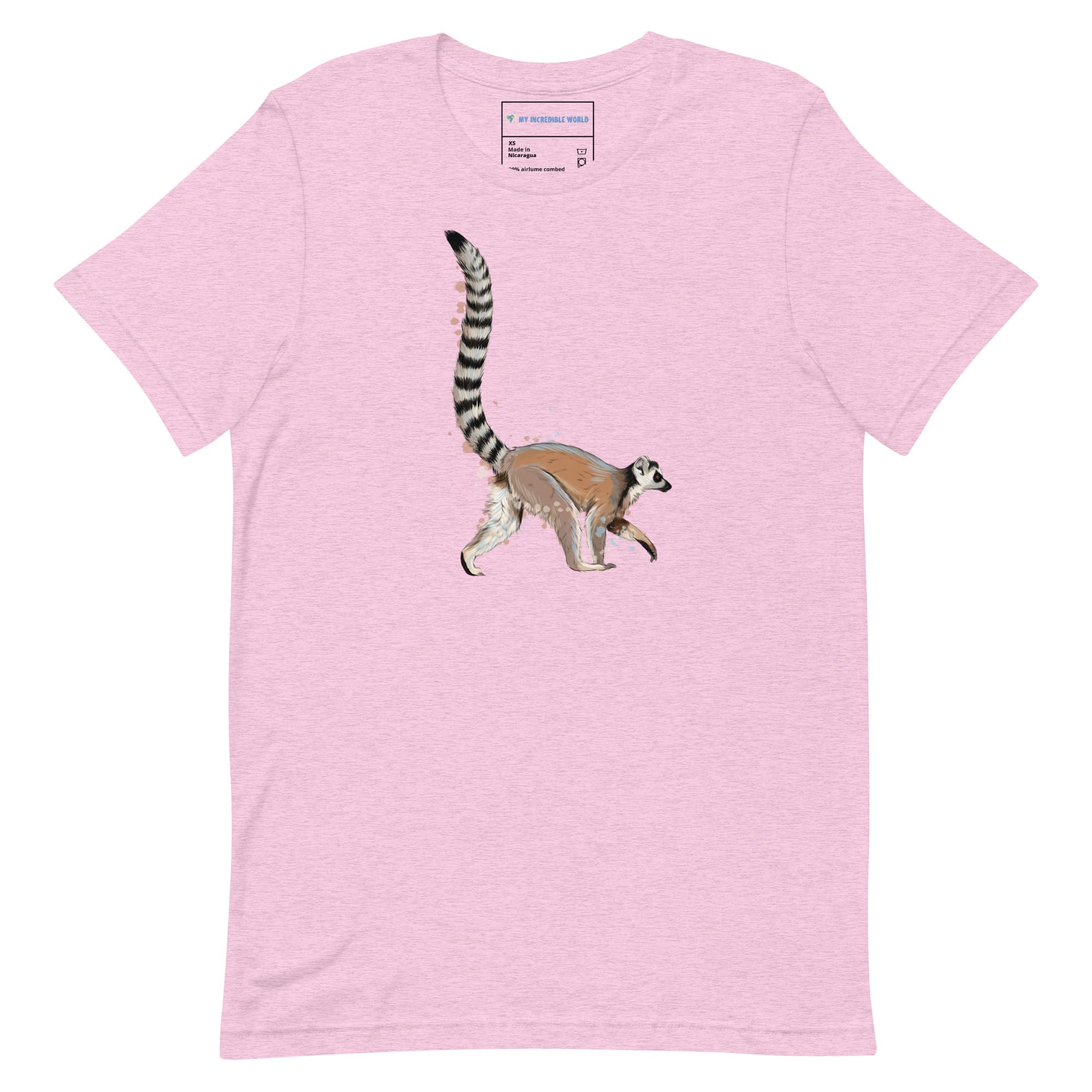 "Watercolor Lemur" Lemur T-Shirt (Adult Unisex) Heather Prism Lilac / XS