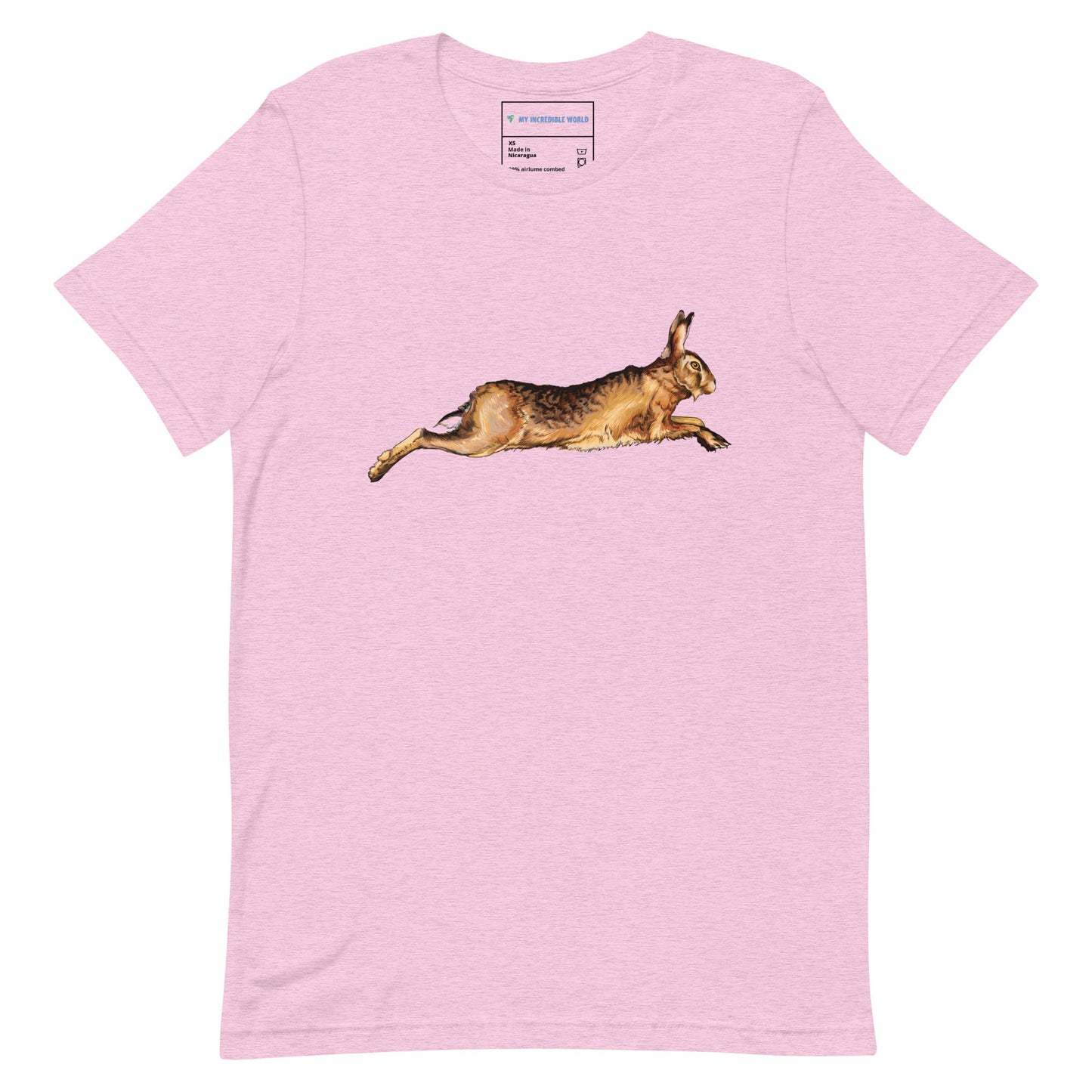 "Watercolor Rabbit" Rabbit T-Shirt (Adult Unisex) Heather Prism Lilac / XS