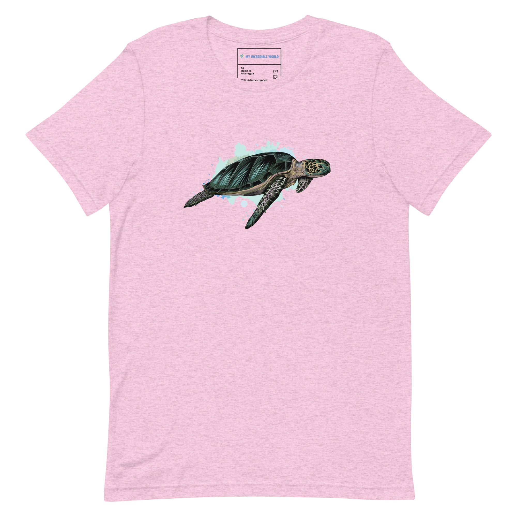 "Watercolor Sea Turtle" Sea Turtle T-Shirt (Adult Unisex) Heather Prism Lilac / XS