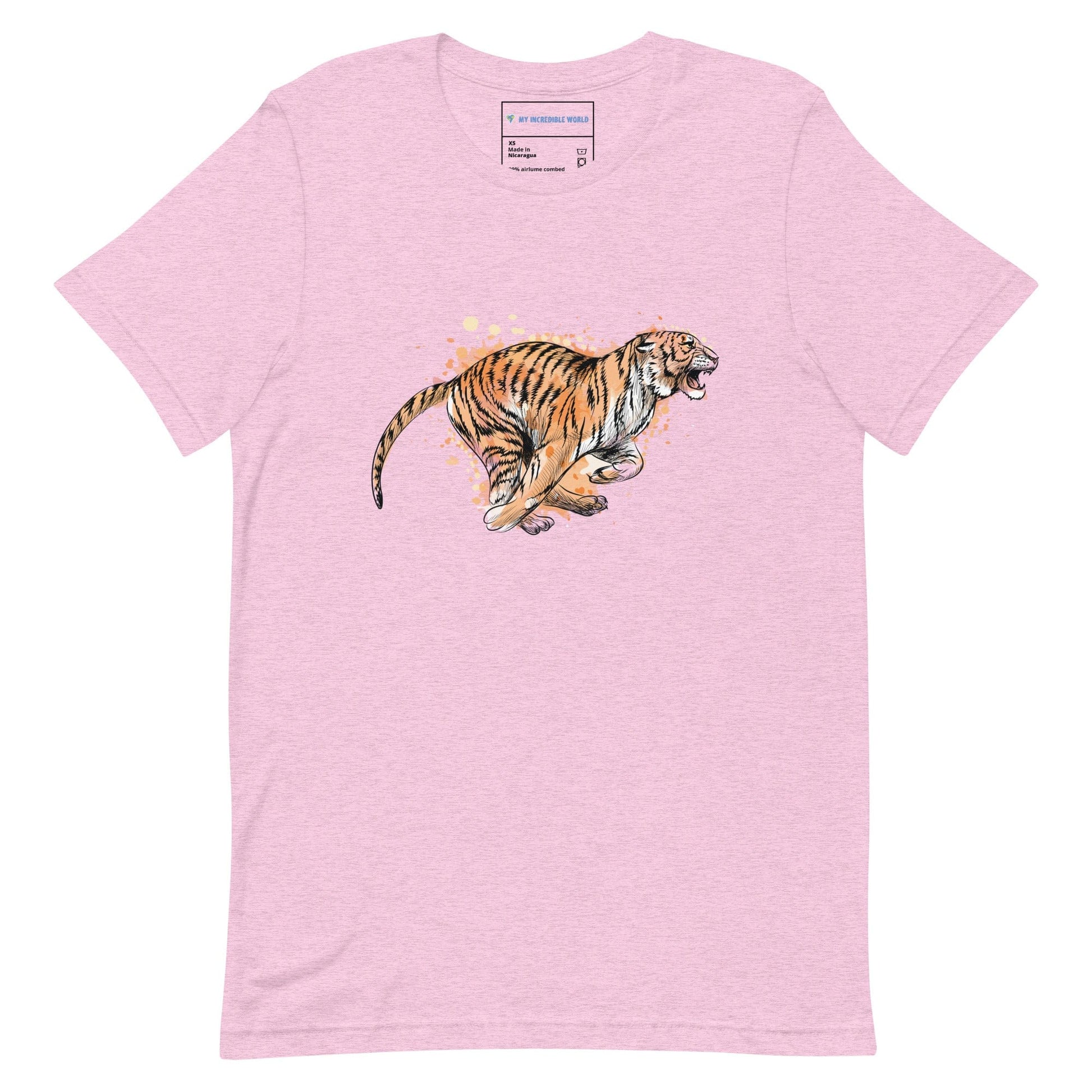 "Watercolor Tiger" Tiger T-Shirt (Adult Unisex) Heather Prism Lilac / XS