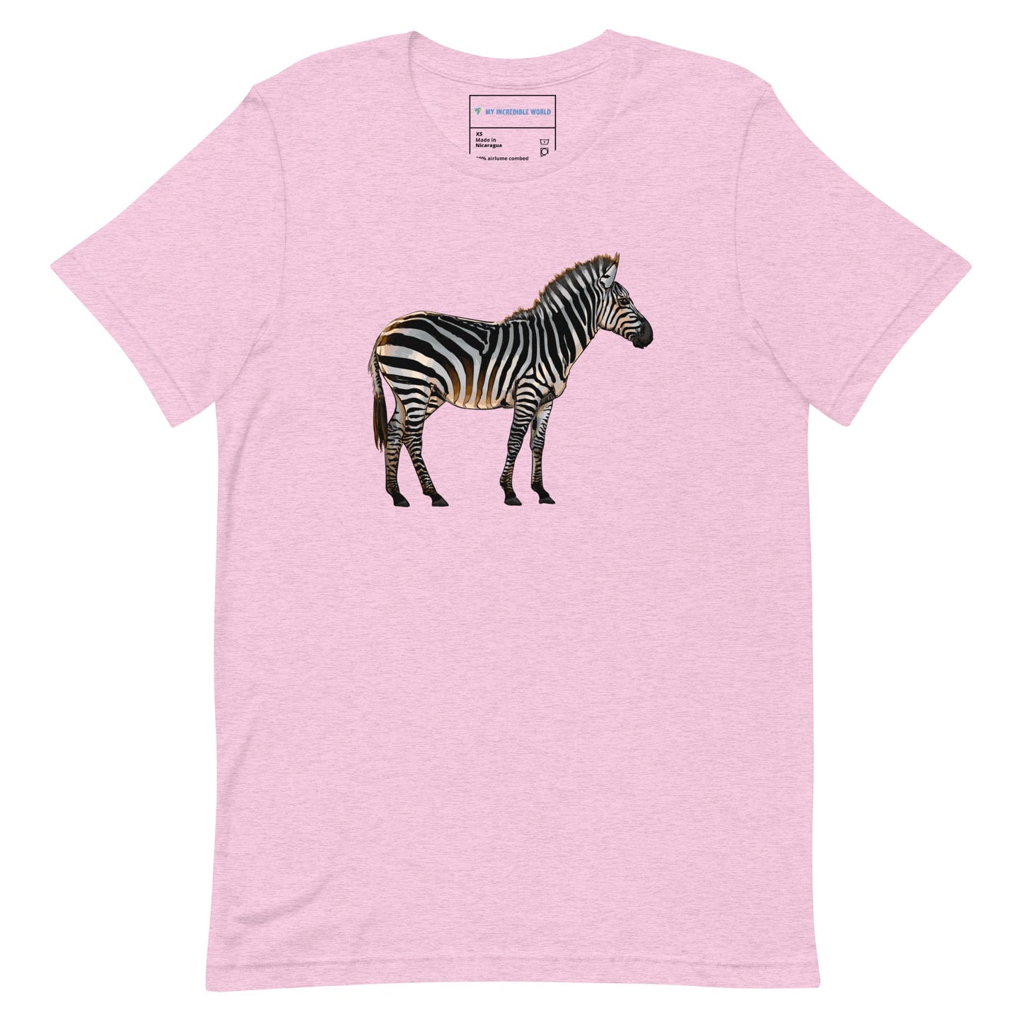 "Watercolor Zebra" Zebra T-Shirt (Adult Unisex) Heather Prism Lilac / XS