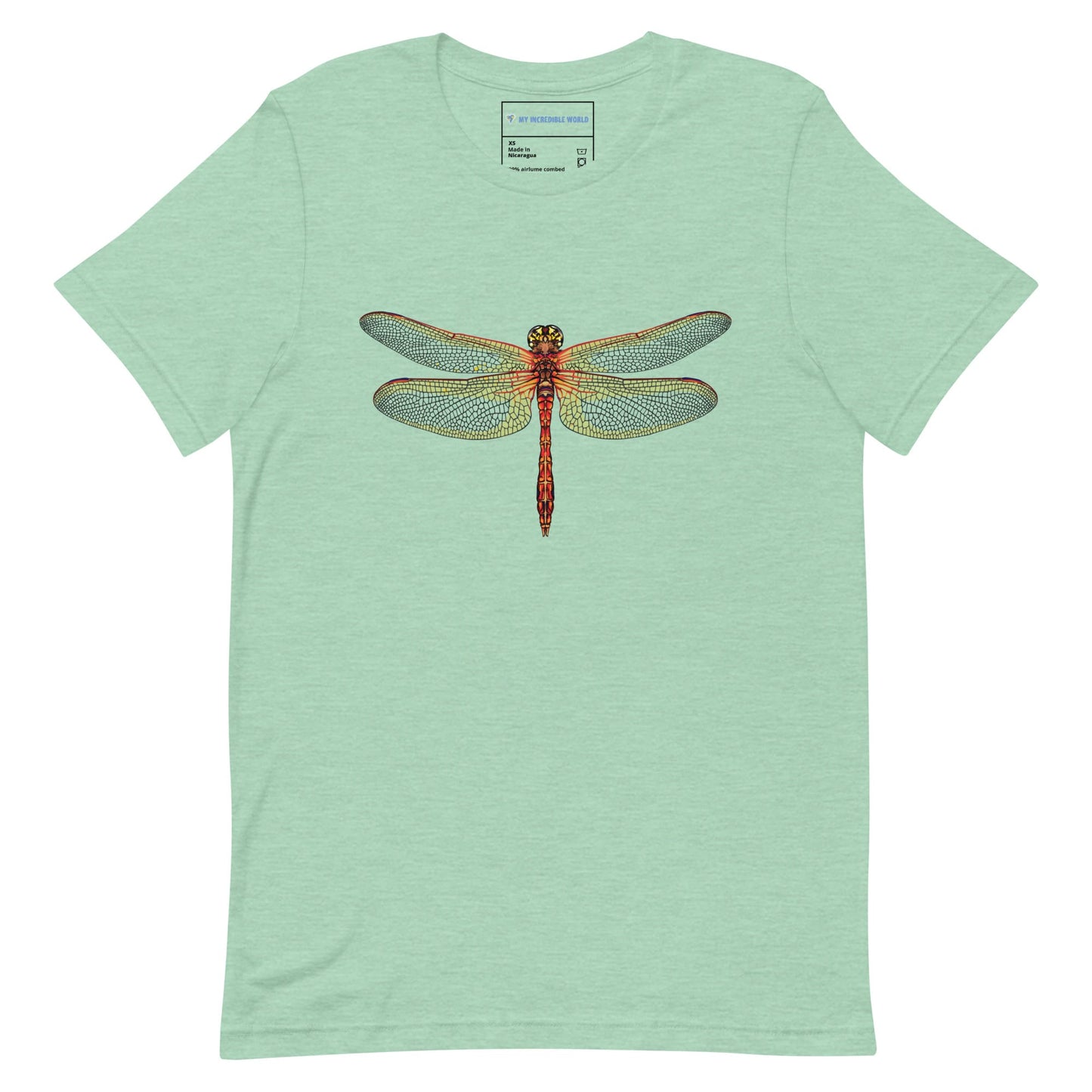 "Watercolor Dragonfly" Dragonfly T-Shirt (Adult Unisex) Heather Prism Mint / XS