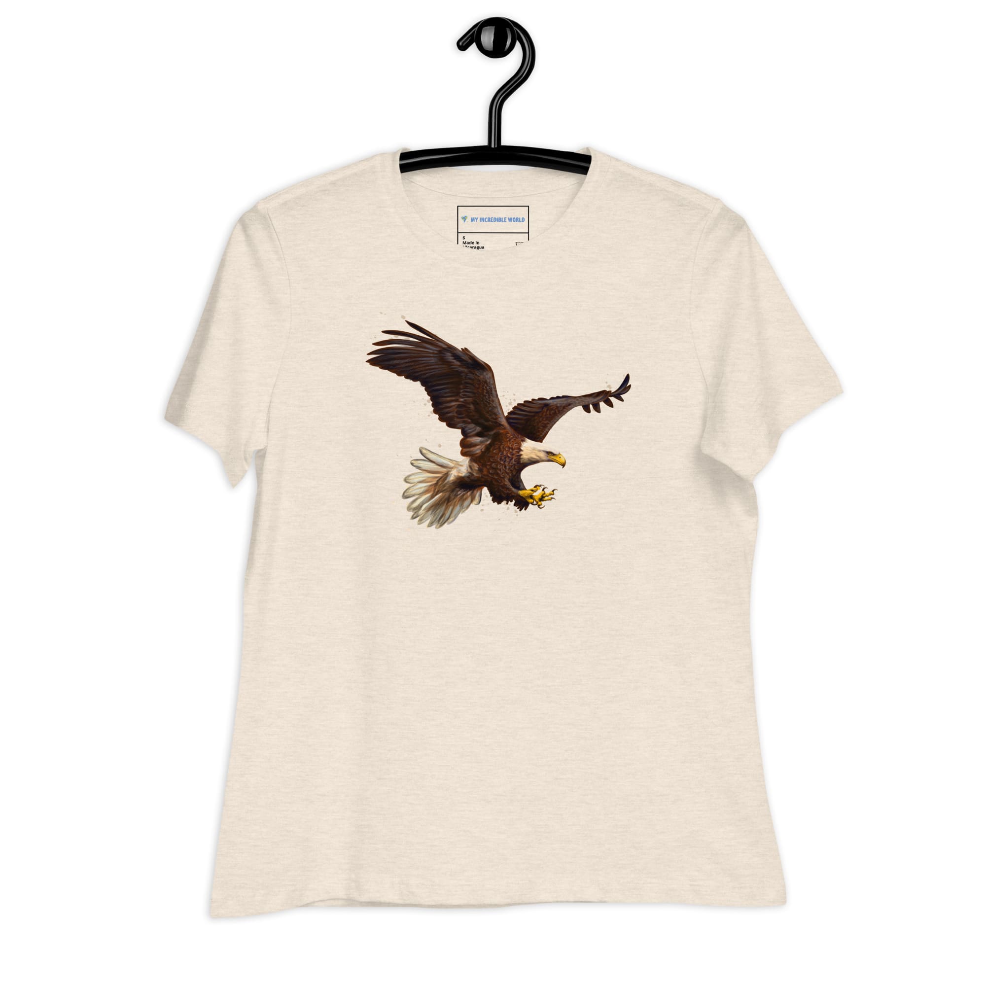 "Watercolor Bald Eagle" Women's Bald Eagle T-Shirt Heather Prism Natural / S