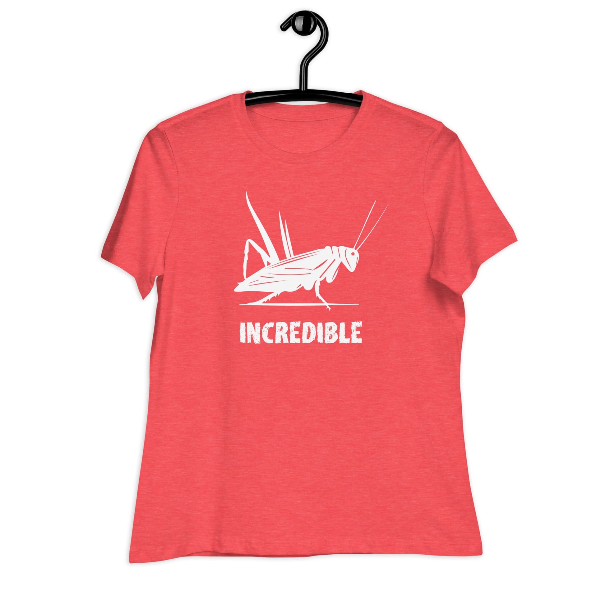 "Grasshoppers Are Incredible" Grasshopper T-Shirt for Women (White Print) Heather Red / S