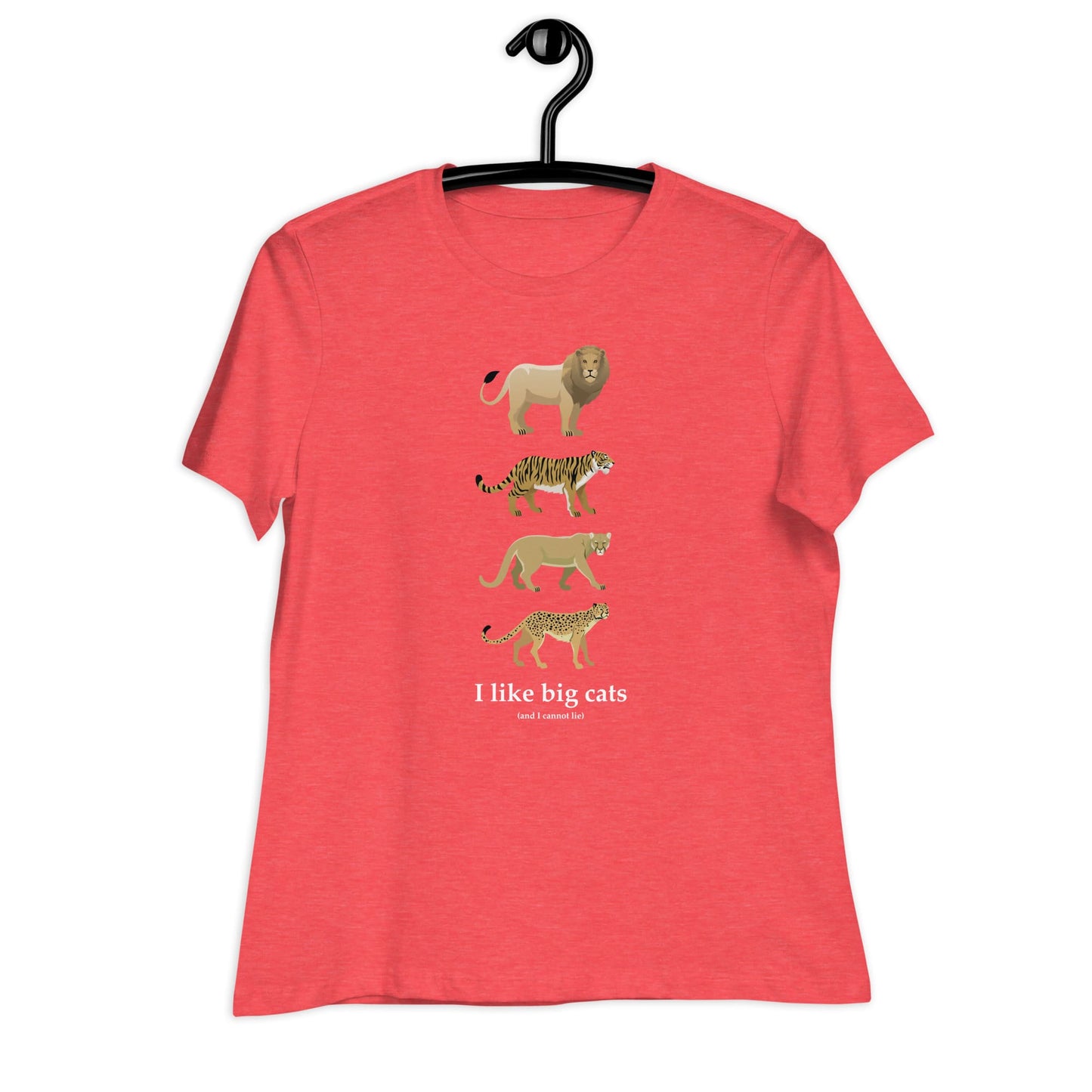 "I Like Big Cats (And I Cannot Lie)" Big Cat Lover's T-Shirt (Women's) Heather Red / S