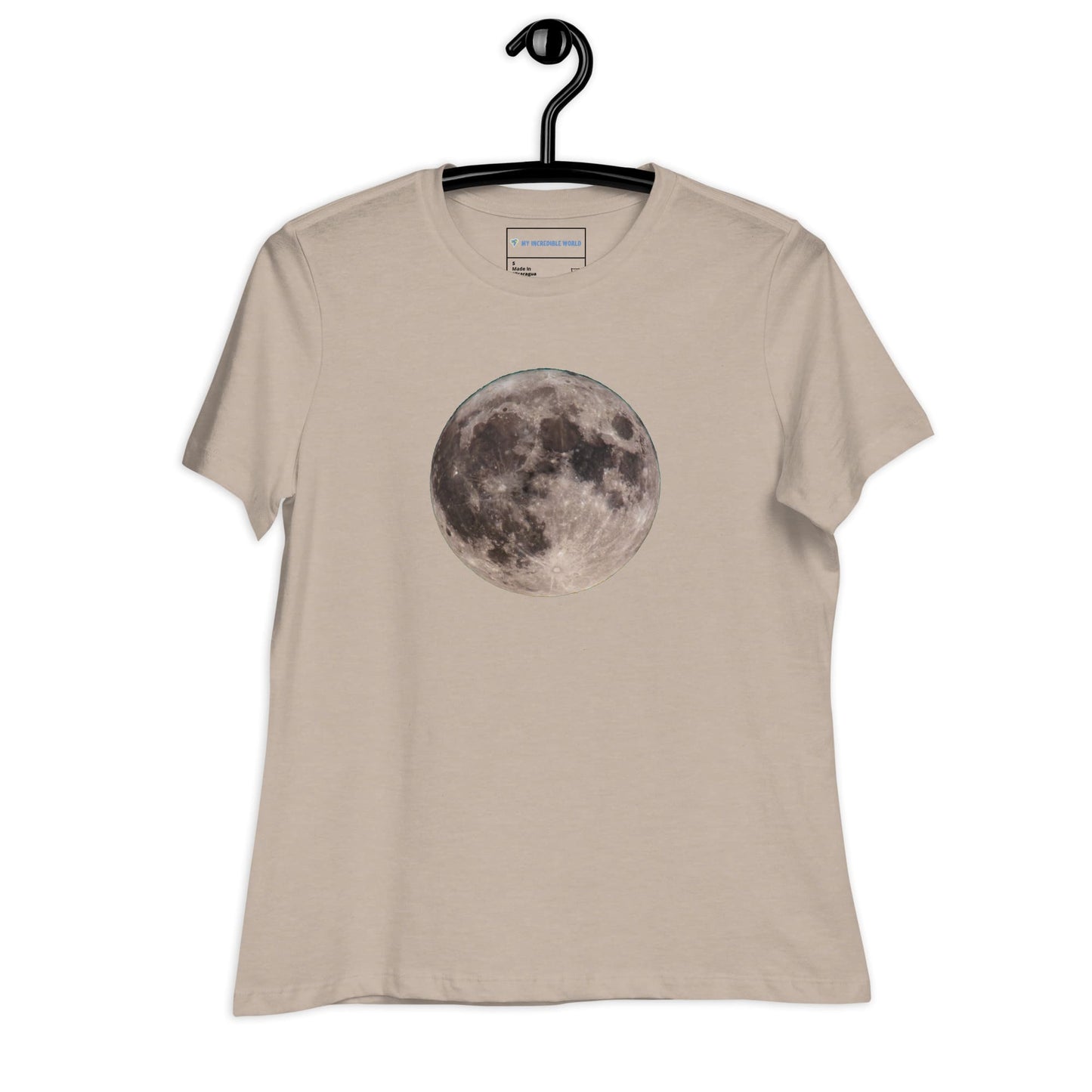 "Blue Moon Supermoon" Women's Full Moon T-Shirt Heather Stone / S