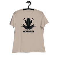 "Frogs Are Incredible" Frog T-Shirt for Women (Black Print) Heather Stone / S