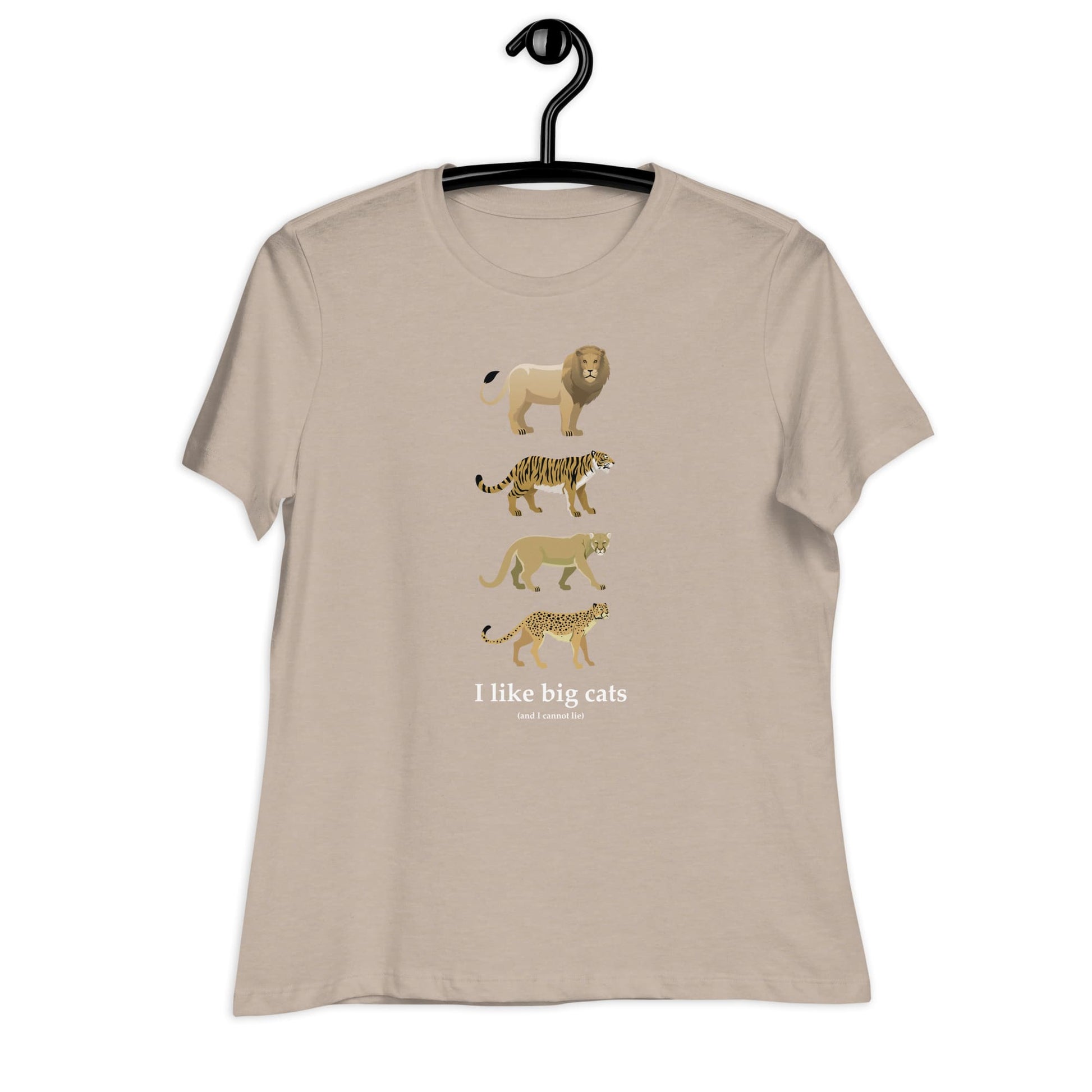 "I Like Big Cats (And I Cannot Lie)" Big Cat Lover's T-Shirt (Women's) Heather Stone / S