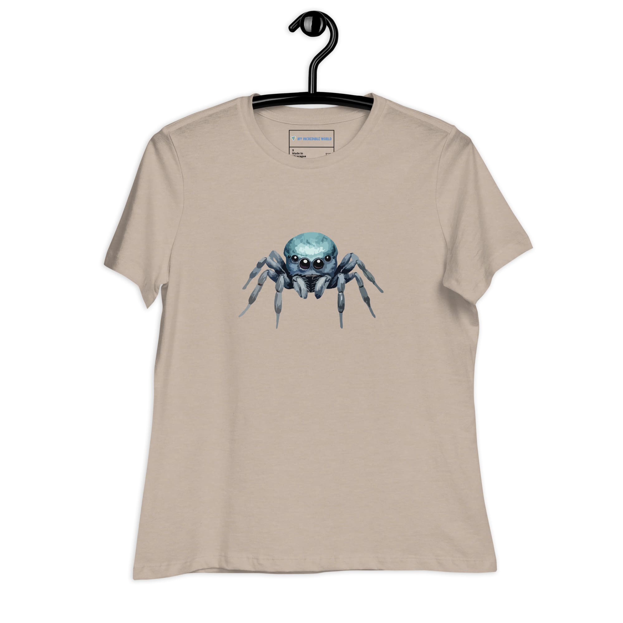 "Watercolor Spider" Cute Women's Spider T-Shirt Heather Stone / S