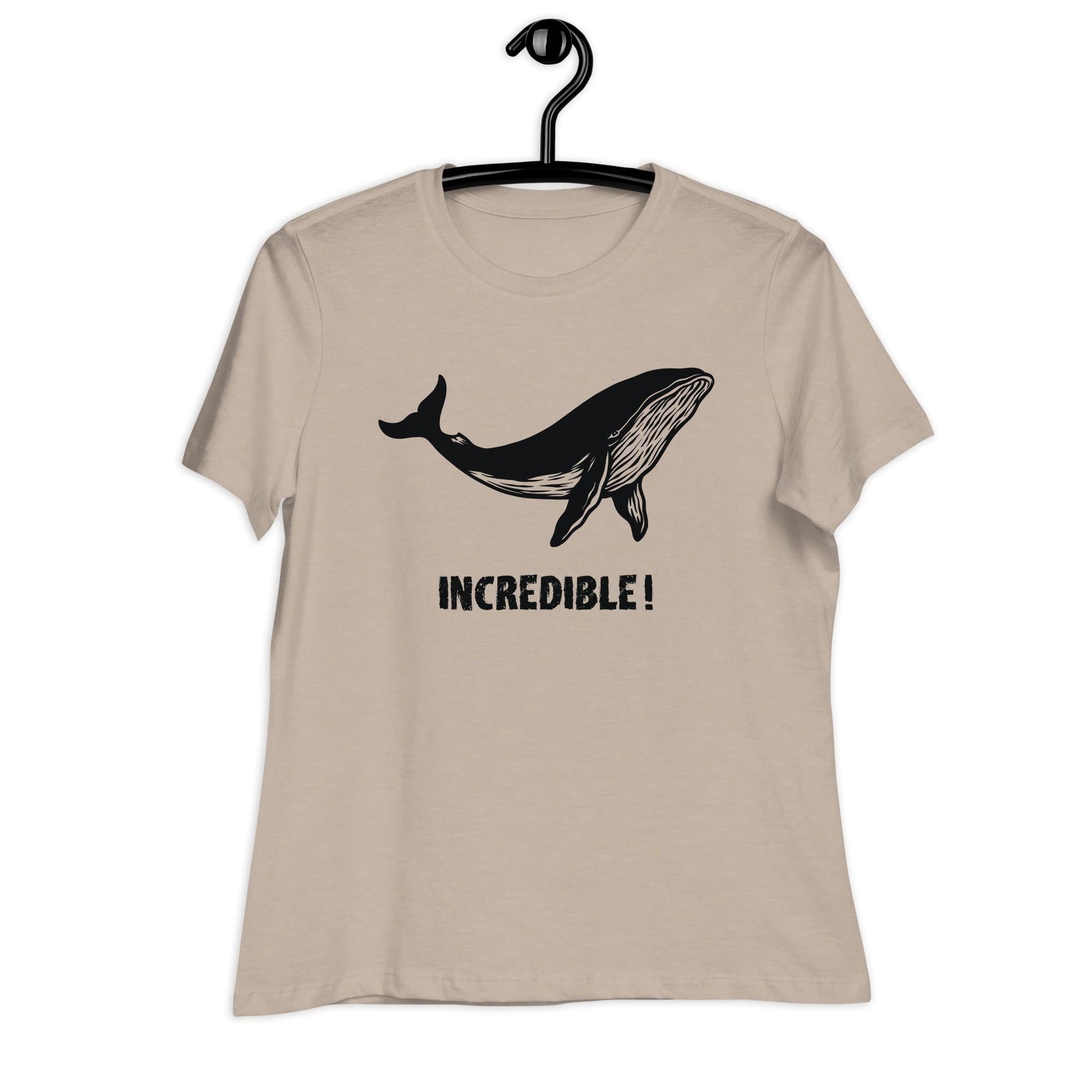 "Whales Are Incredible" Whale T-Shirt for Women (Black Print) Heather Stone / S