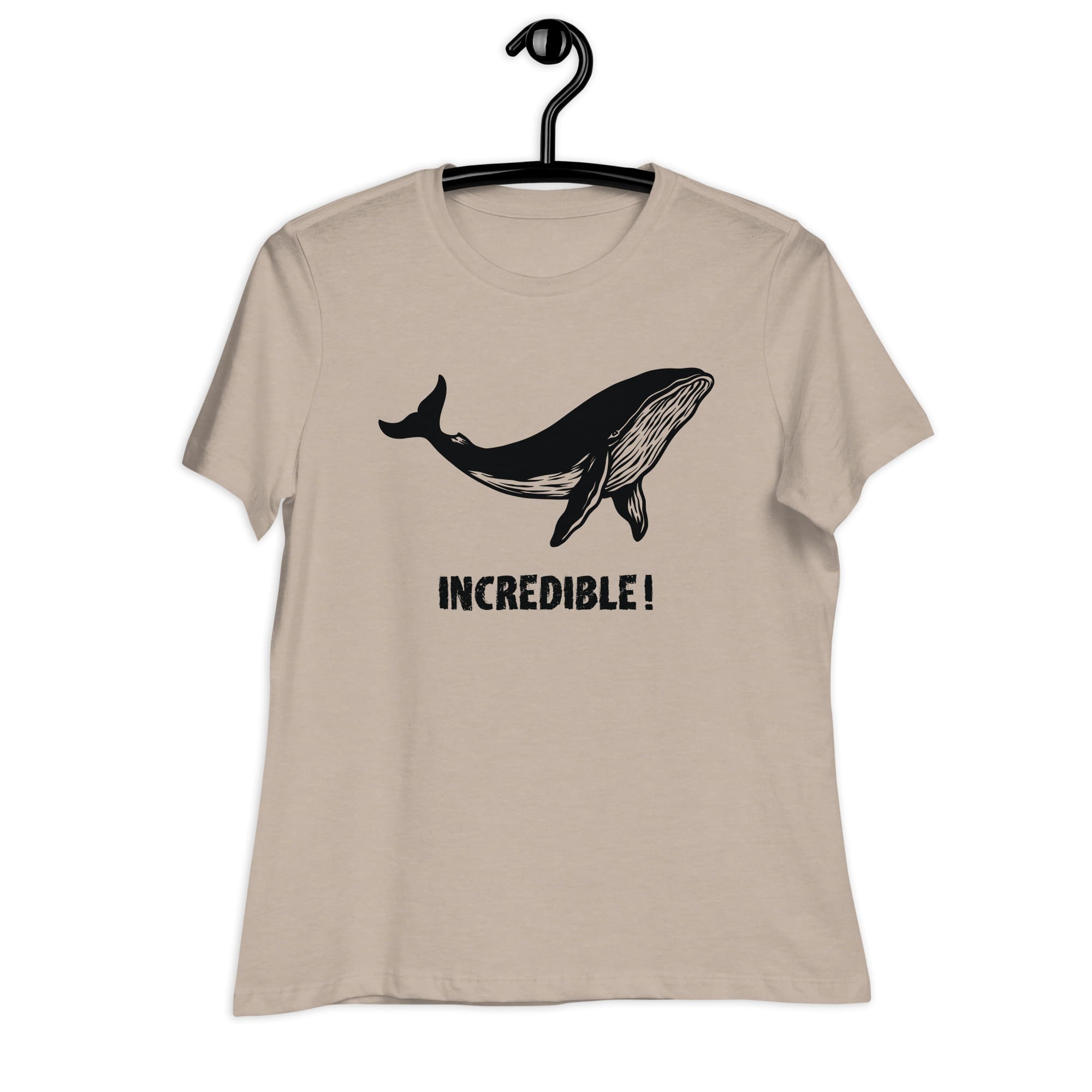 "Whales Are Incredible" Whale T-Shirt for Women (Black Print) Heather Stone / S