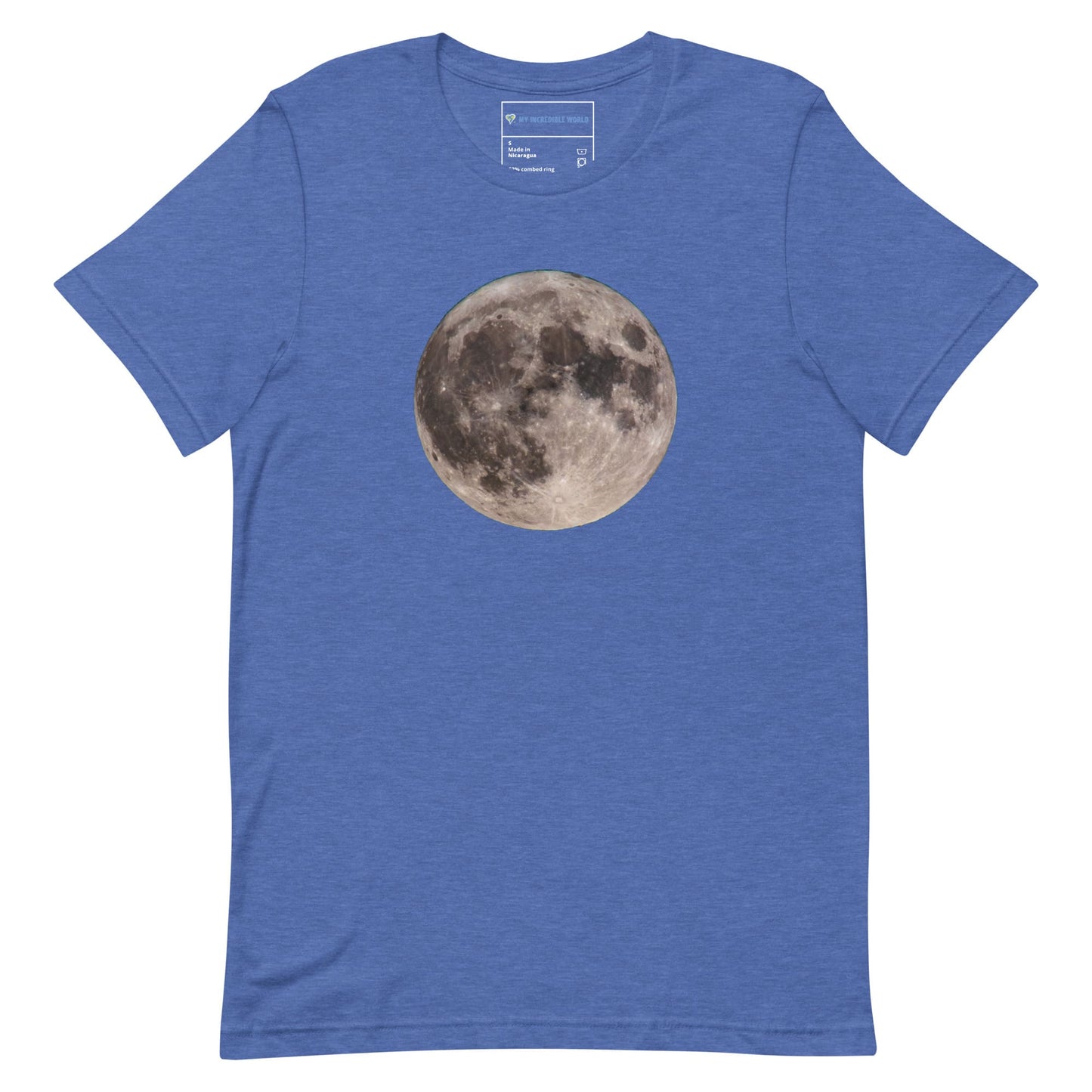 "Blue Moon Supermoon" Full Moon T-Shirt (Adult Unisex) Heather True Royal / S