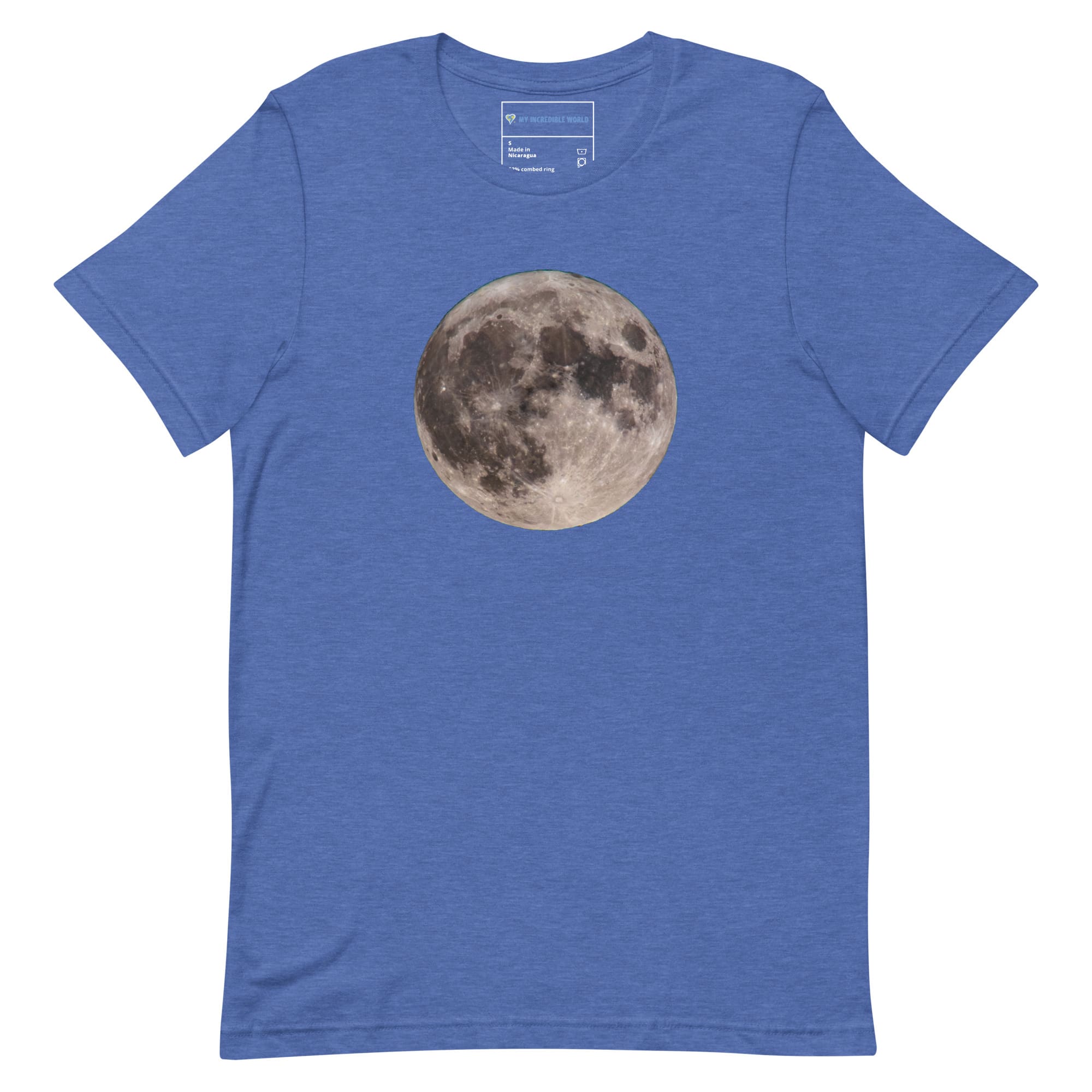 "Blue Moon Supermoon" Full Moon T-Shirt (Adult Unisex) Heather True Royal / S