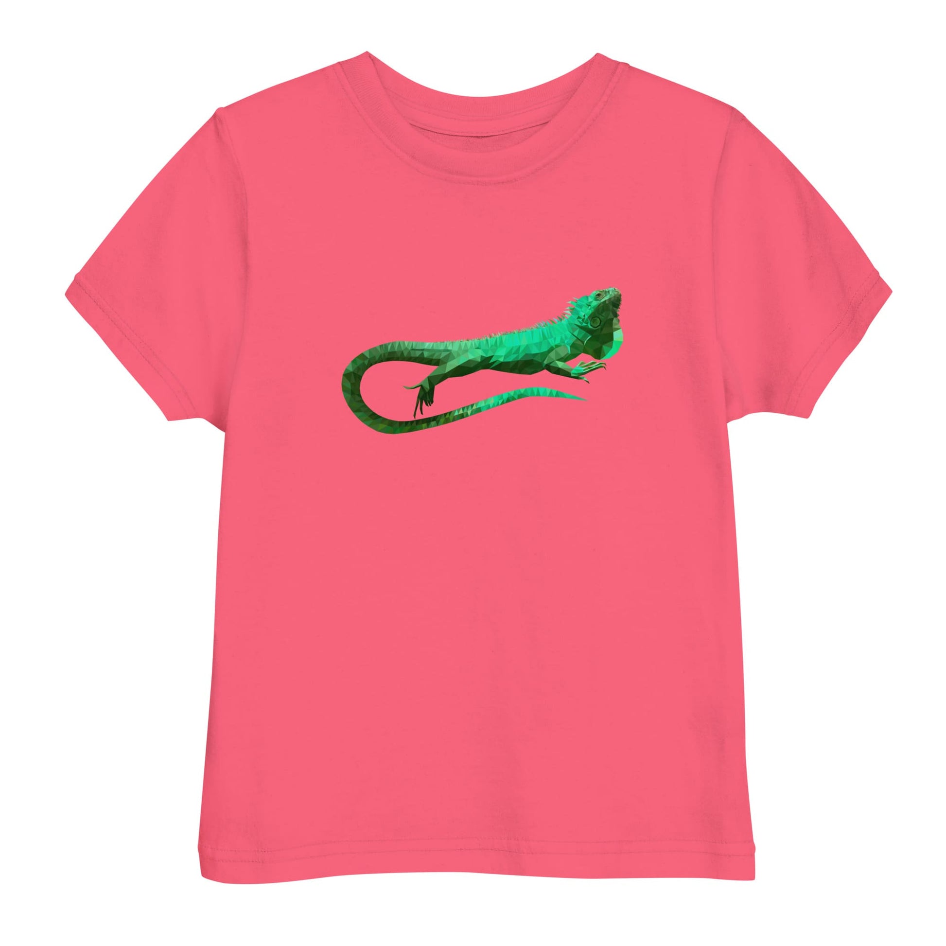 "Low-Poly Iguana" Polygonal Iguana T-Shirt for Toddlers Hot Pink / 2