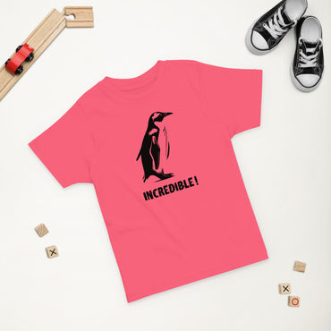 Penguins Are Incredible!” Penguin T-Shirt – Black Print (Toddlers) Hot Pink / 2