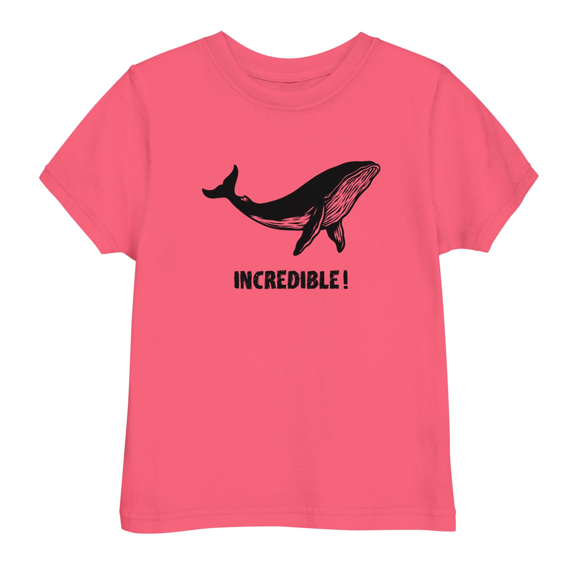 "Whales Are Incredible" Whale T-Shirt for Toddlers (Black Print) Hot Pink / 2