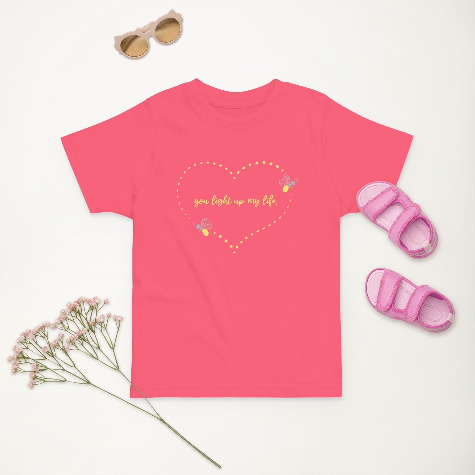 "You Light Up My Life" Firefly T-Shirt for Toddlers Hot Pink / 2