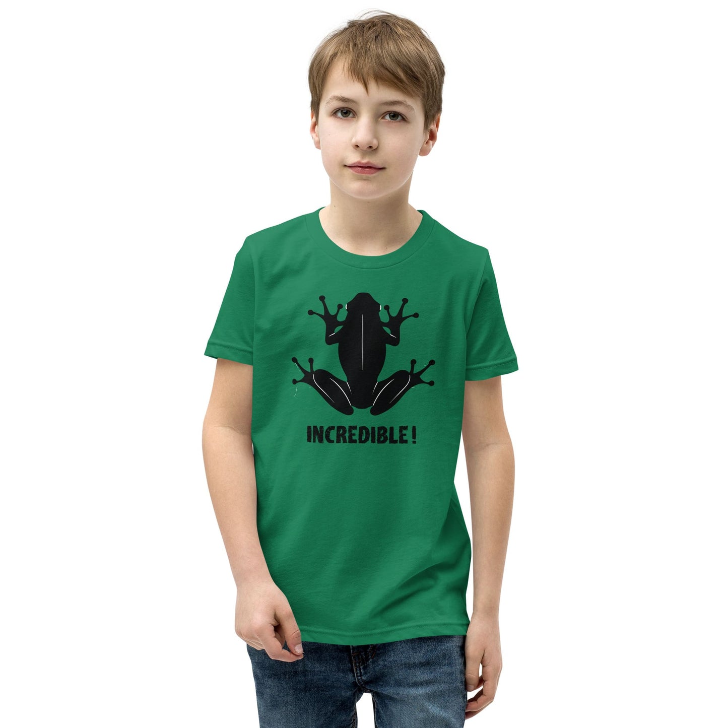 "Frogs Are Incredible" Frog T-Shirt for Youth/Kids (Black Print) Kelly / S