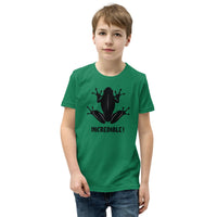 "Frogs Are Incredible" Frog T-Shirt for Youth/Kids (Black Print) Kelly / S