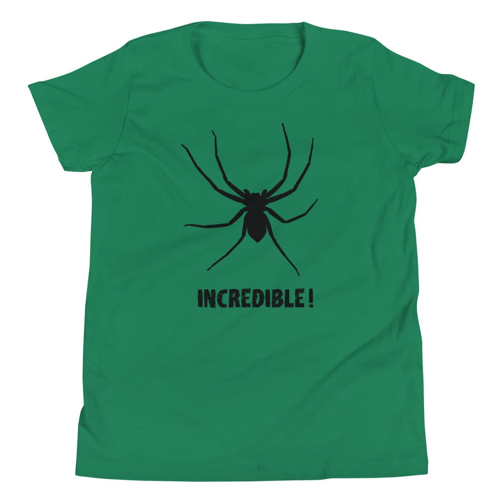 "Spiders Are Incredible" Spider T-Shirt for Youth/Kids (Black Print) Kelly / S / --