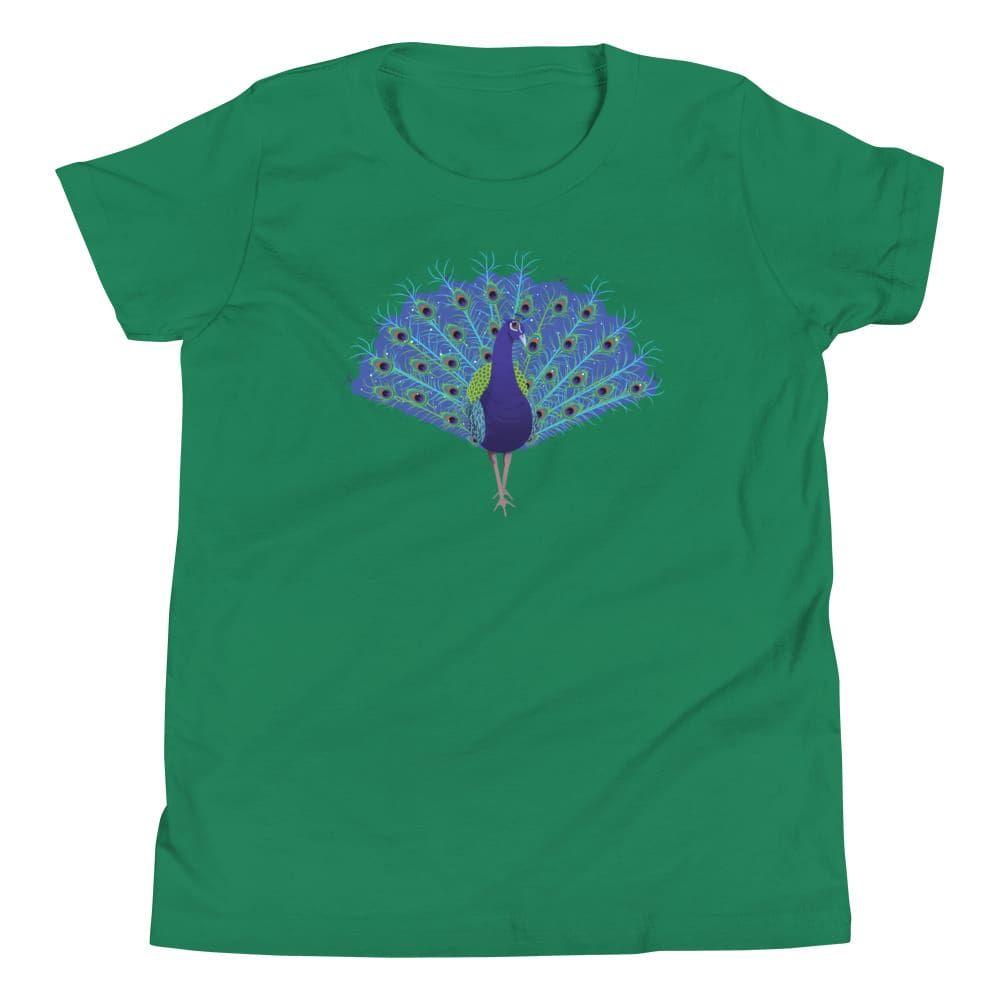 "Strut Your Stuff" Peacock T-Shirt for Kids/Youth Kelly / S