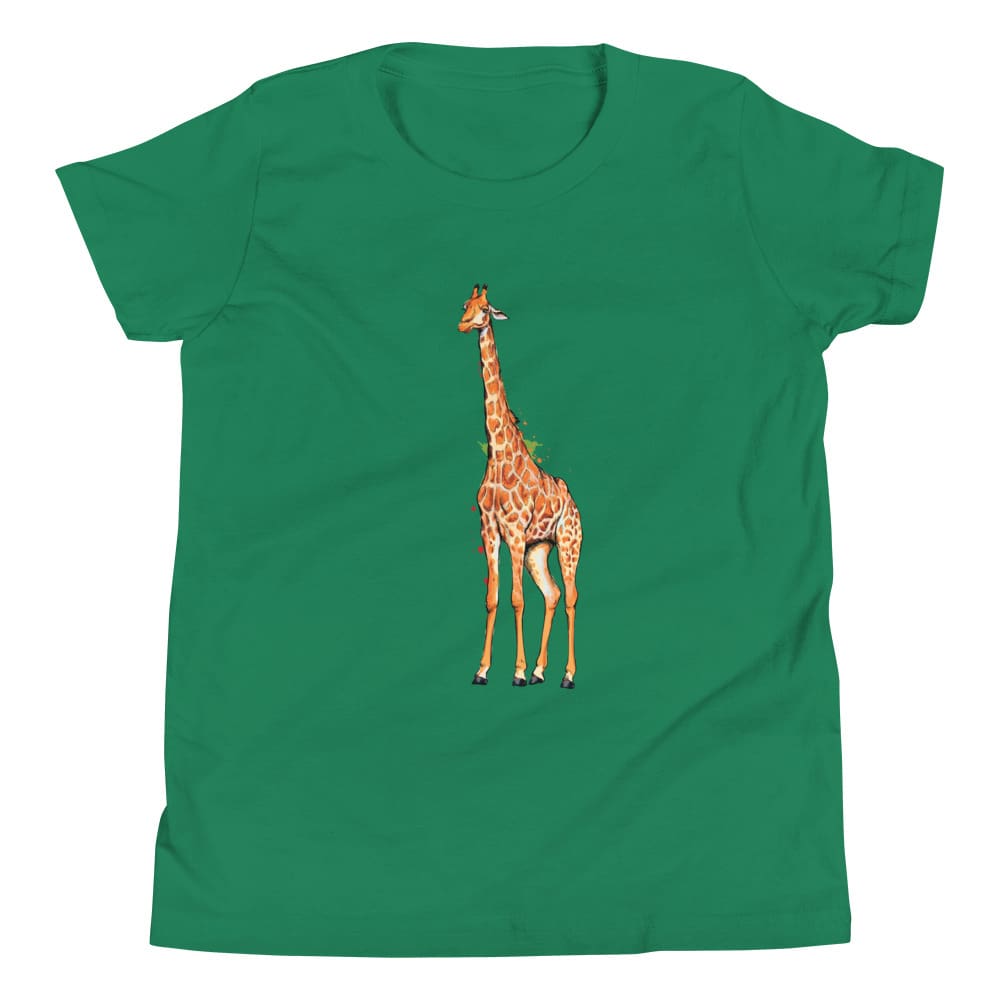 "Watercolor Giraffe" Giraffe T-Shirt (Youth/Kids) Kelly / S