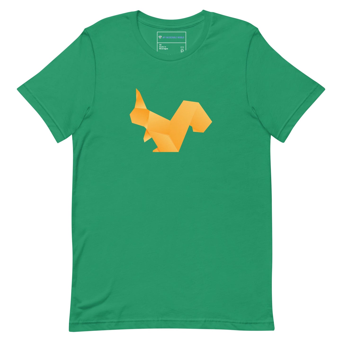 "Origami Squirrel" Low-Poly Squirrel T-Shirt (Adult Unisex) Kelly / XS