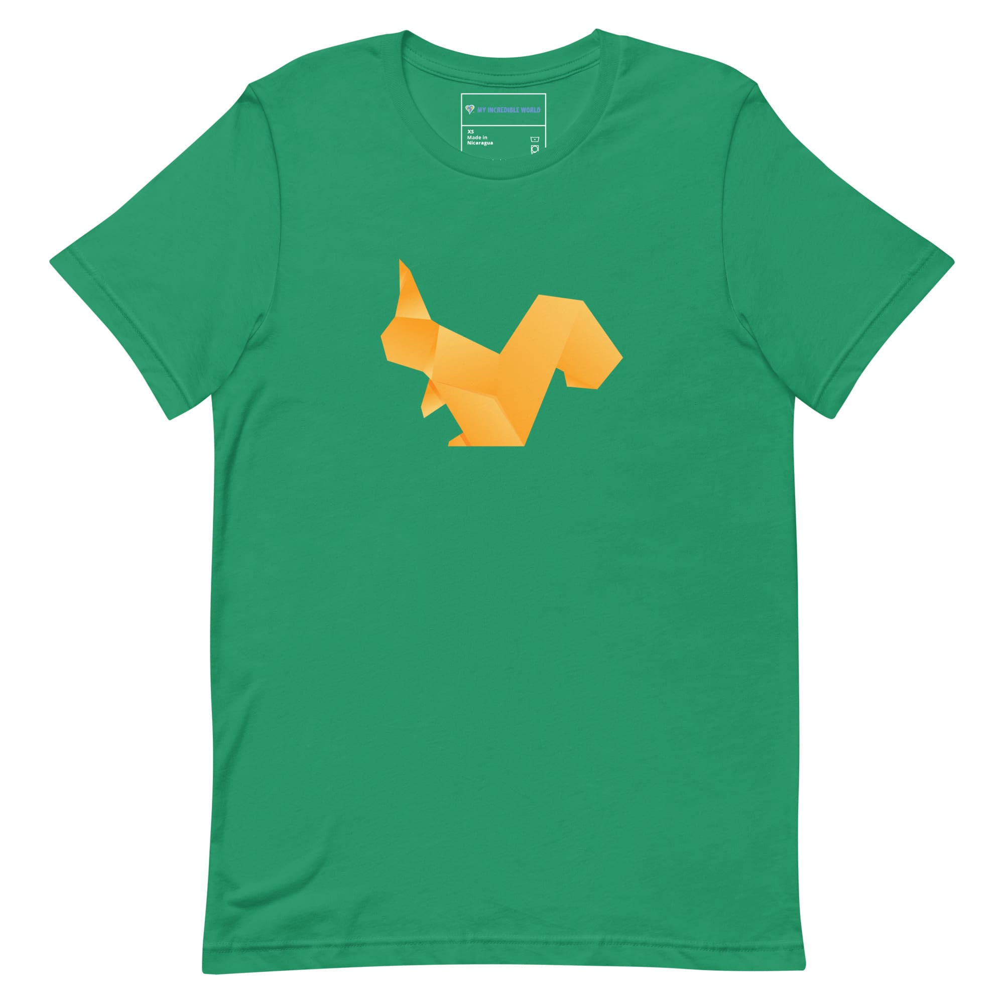 "Origami Squirrel" Low-Poly Squirrel T-Shirt (Adult Unisex) Kelly / XS